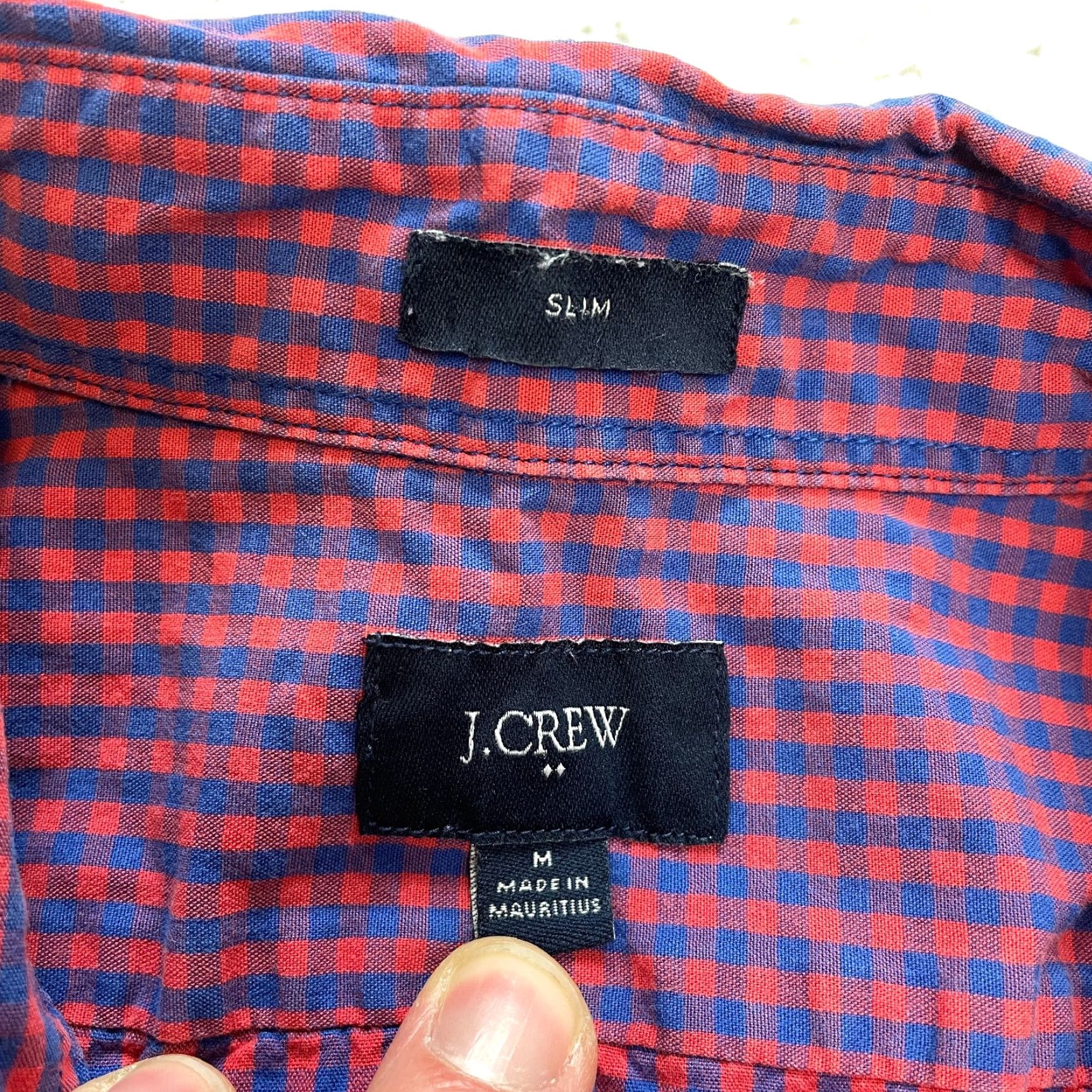 J.Crew J.Crew Button Down Shirt Mens Medium Red Blue Plaid Slim Fit Long Sleeve Cotton Shirt Size US M / EU 48-50 / 2 - 2 Thumbnail