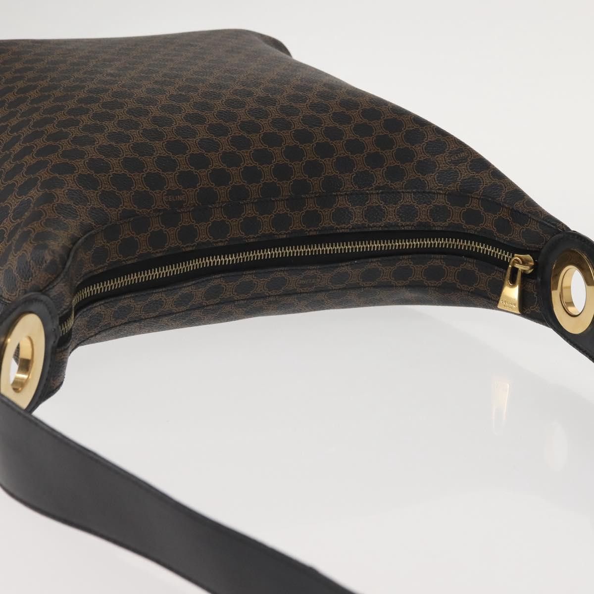Celine CELINE Macadam Canvas Shoulder Bag Pvc Leather Black Gold Size ONE SIZE - 6 Thumbnail