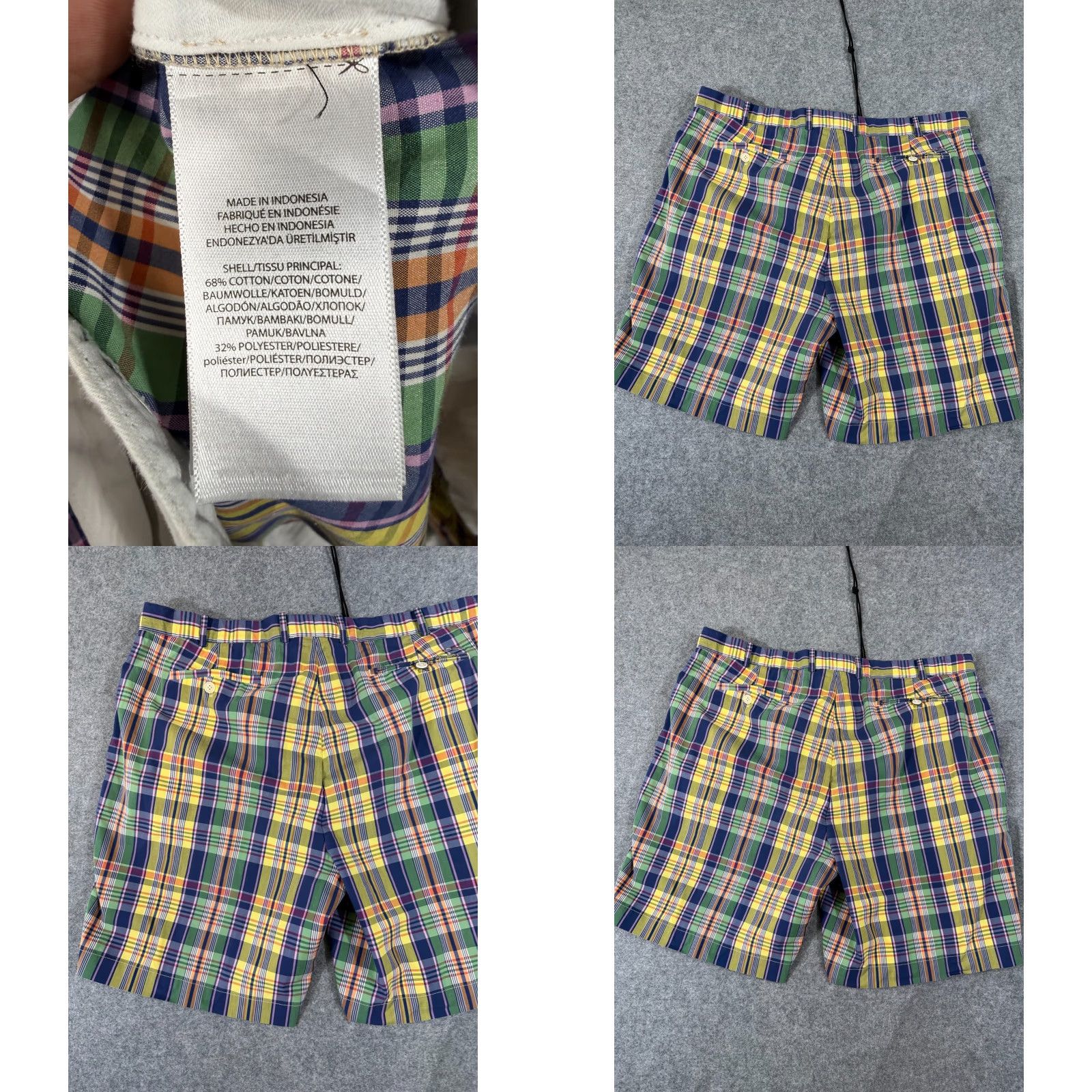RLX Ralph Lauren RLX Ralph Lauren Shorts Mens 40 Multicolor Plaid Flat Front Performance Golf Chino Regular Pocket Size US 40 / EU 56 - 8 Thumbnail