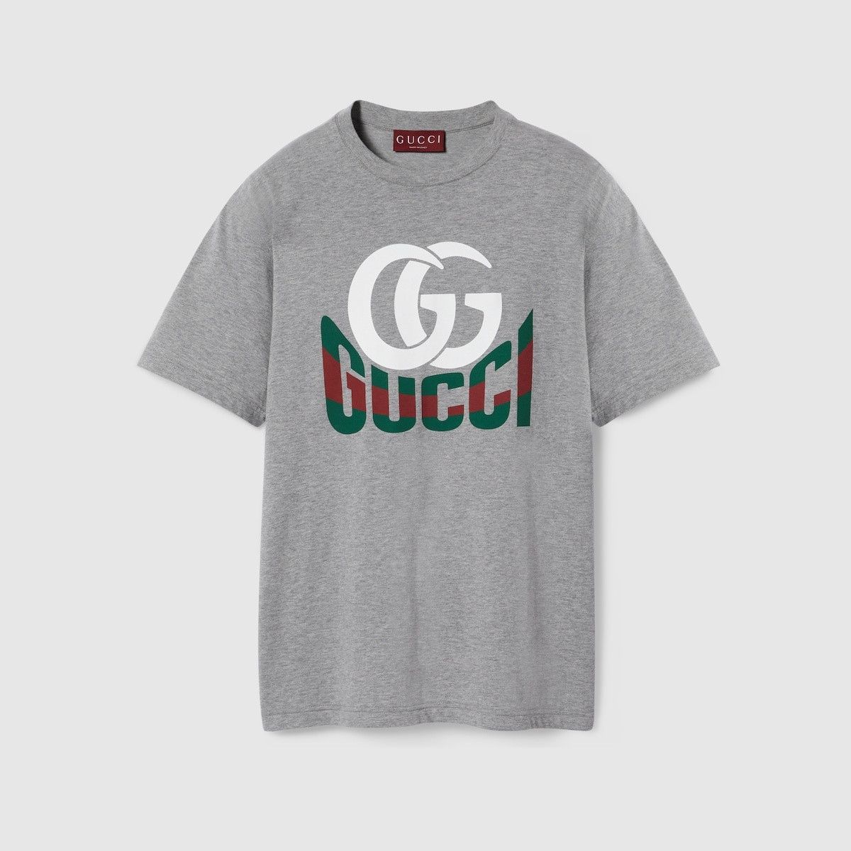 Gucci o1s1wg110925 Printed Cotton Jersey T-Shirt in Grey Size US XL / EU 56 / 4 - 1 Thumbnail
