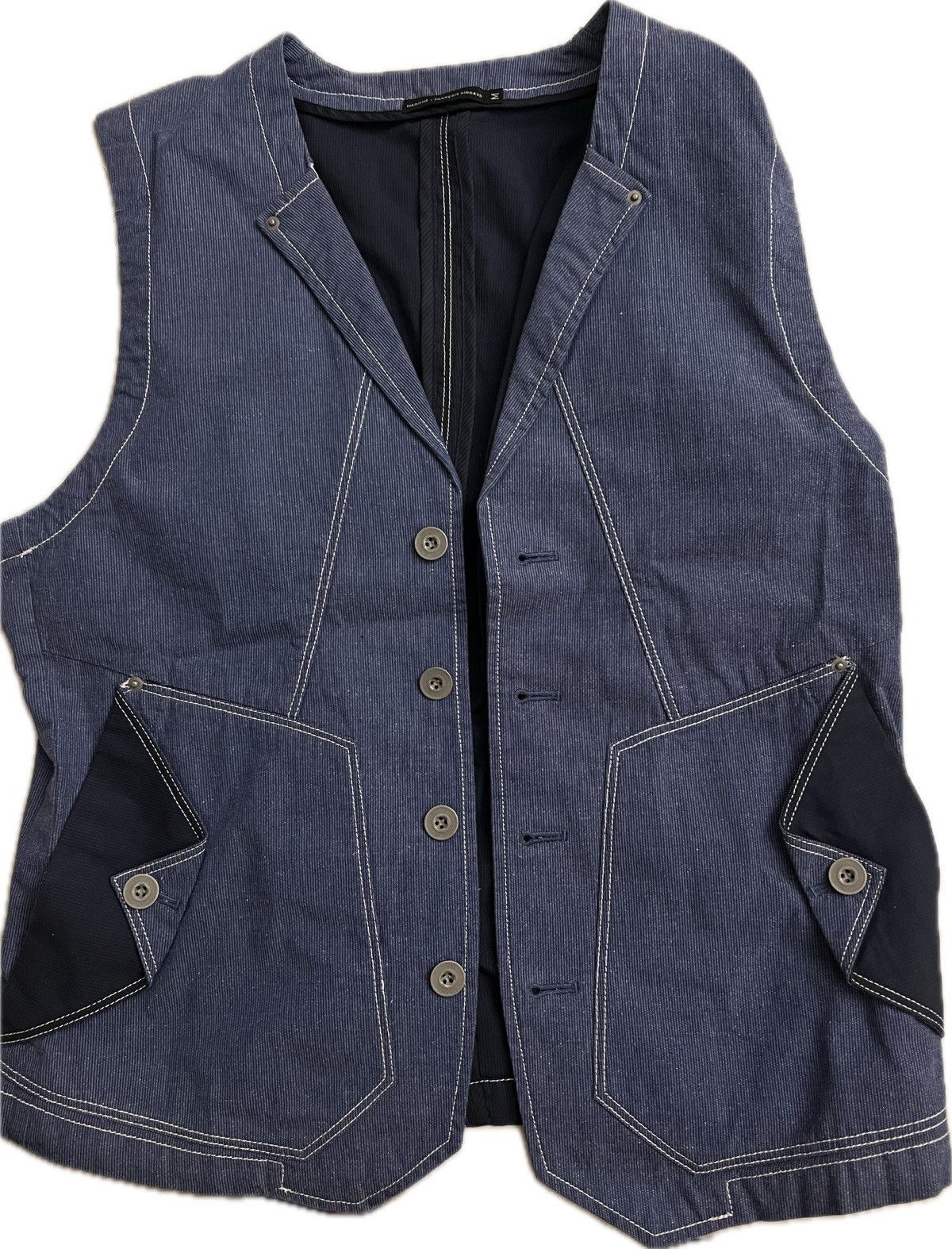 Marithe + Francois Girbaud Marithe Francois Girbaud blue switching vest archive 00s Size 46R - 1 Thumbnail