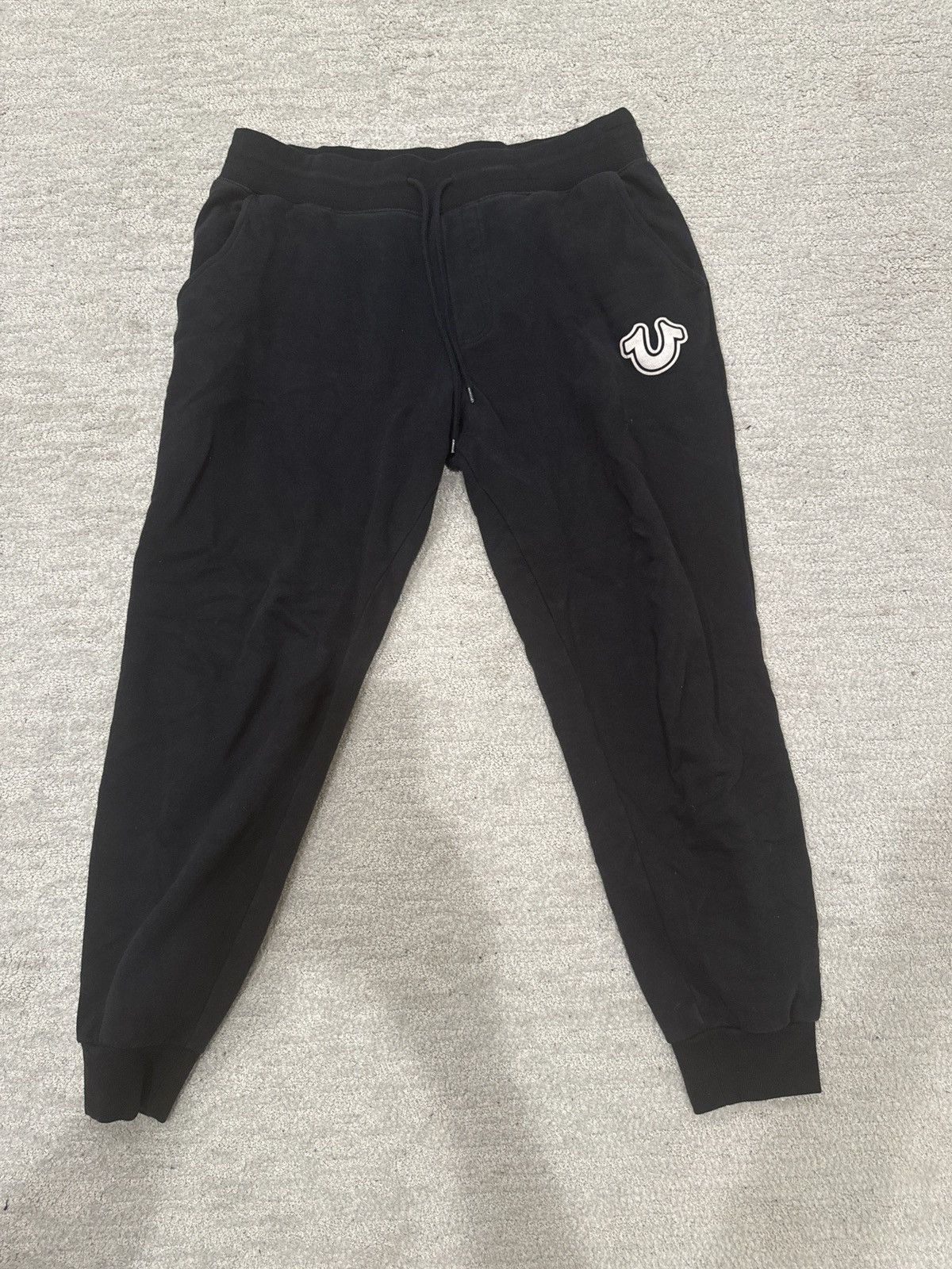 image of True Religion Black Horseshoe Sweats, Men's (Size 36)