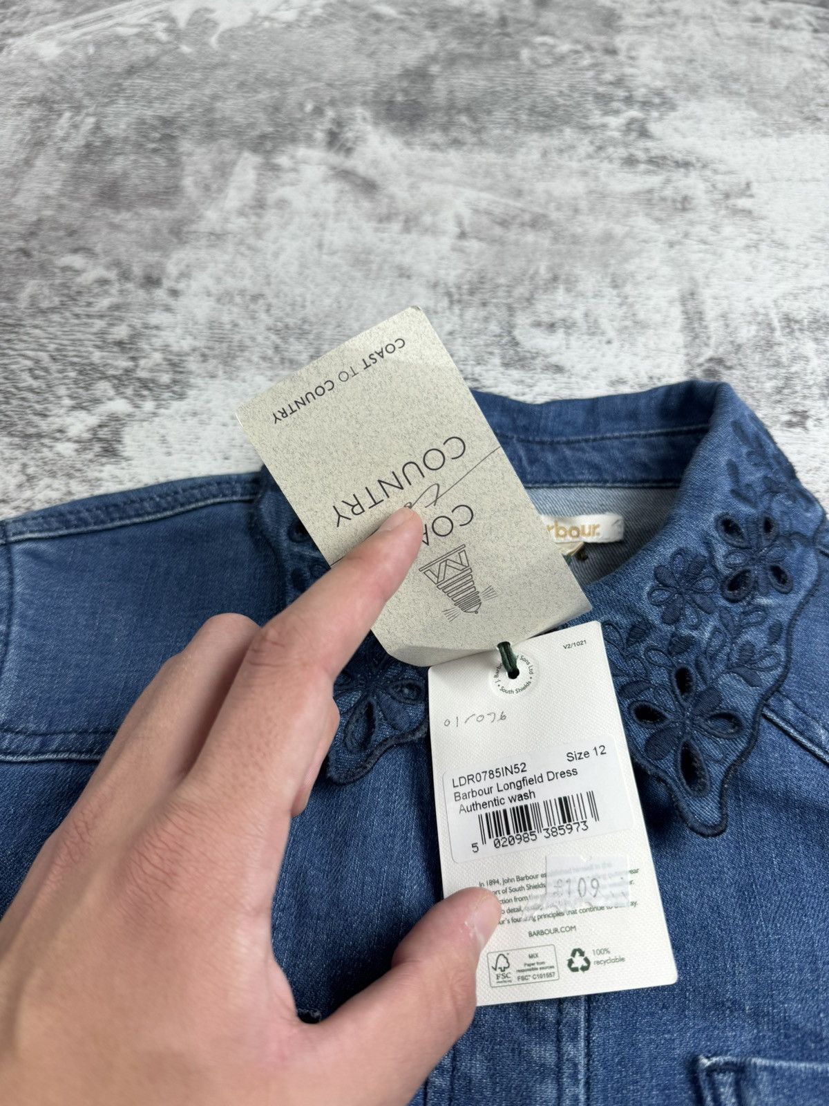 Barbour NEW Barbour Longfield Coast Waist Dress Women’s US 8 Blue Denim Jeans Trench Size M / US 6-8 / IT 42-44 - 9 Thumbnail