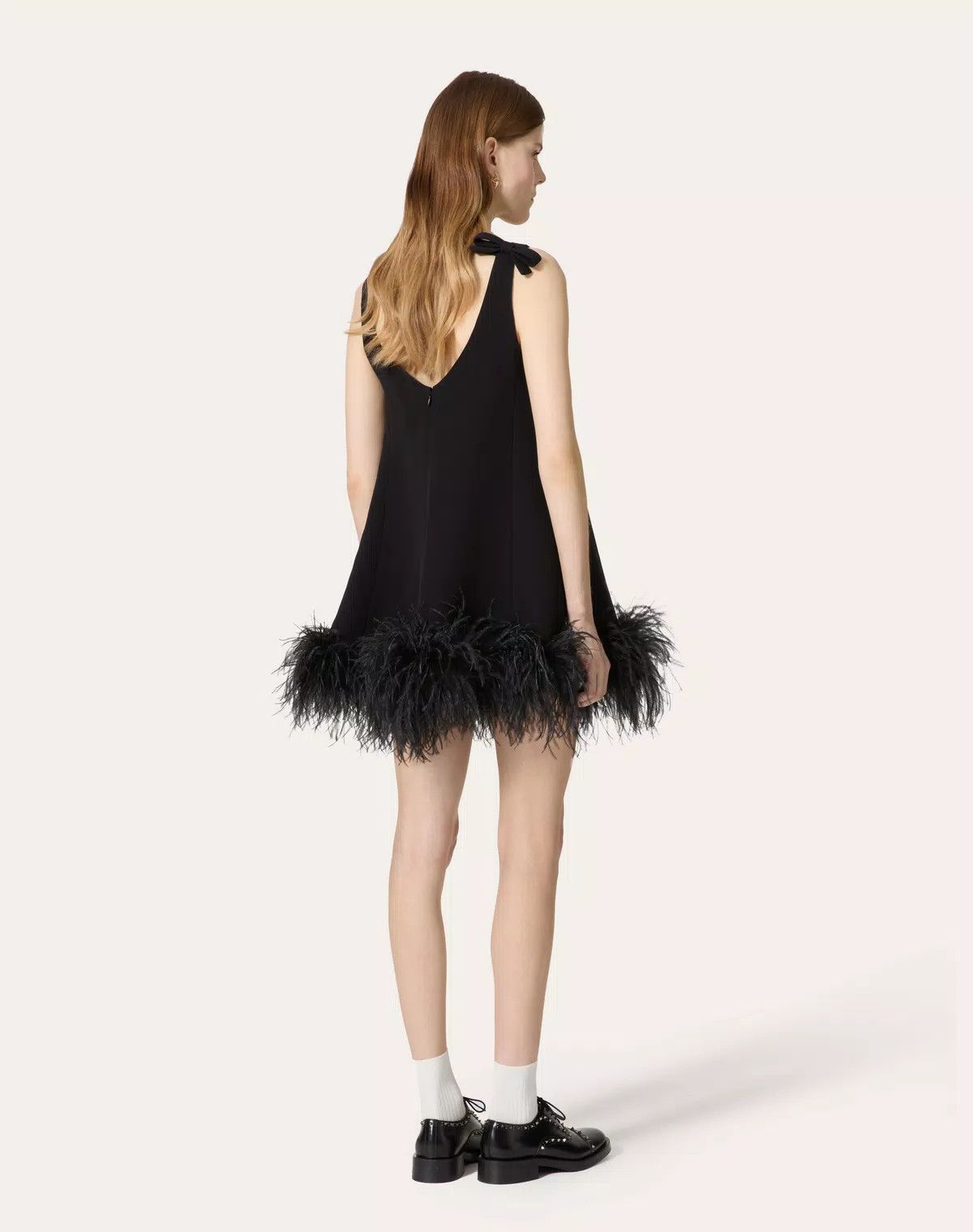 Valentino o1s1wg110426 Structured Couture Short Dress in Nero Size S / US 4 / IT 40 - 6 Thumbnail