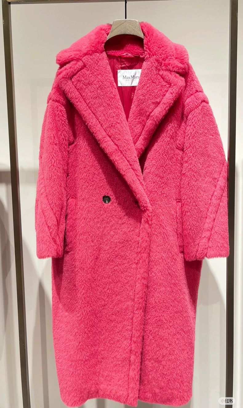 Max Mara Coral red teddy bear coat