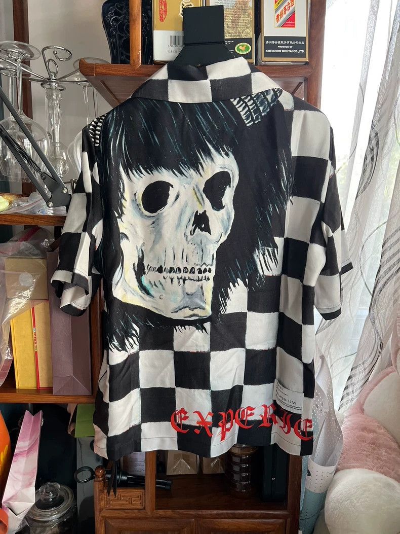 Amiri weslang Co-branded Black and White Silk Shirt