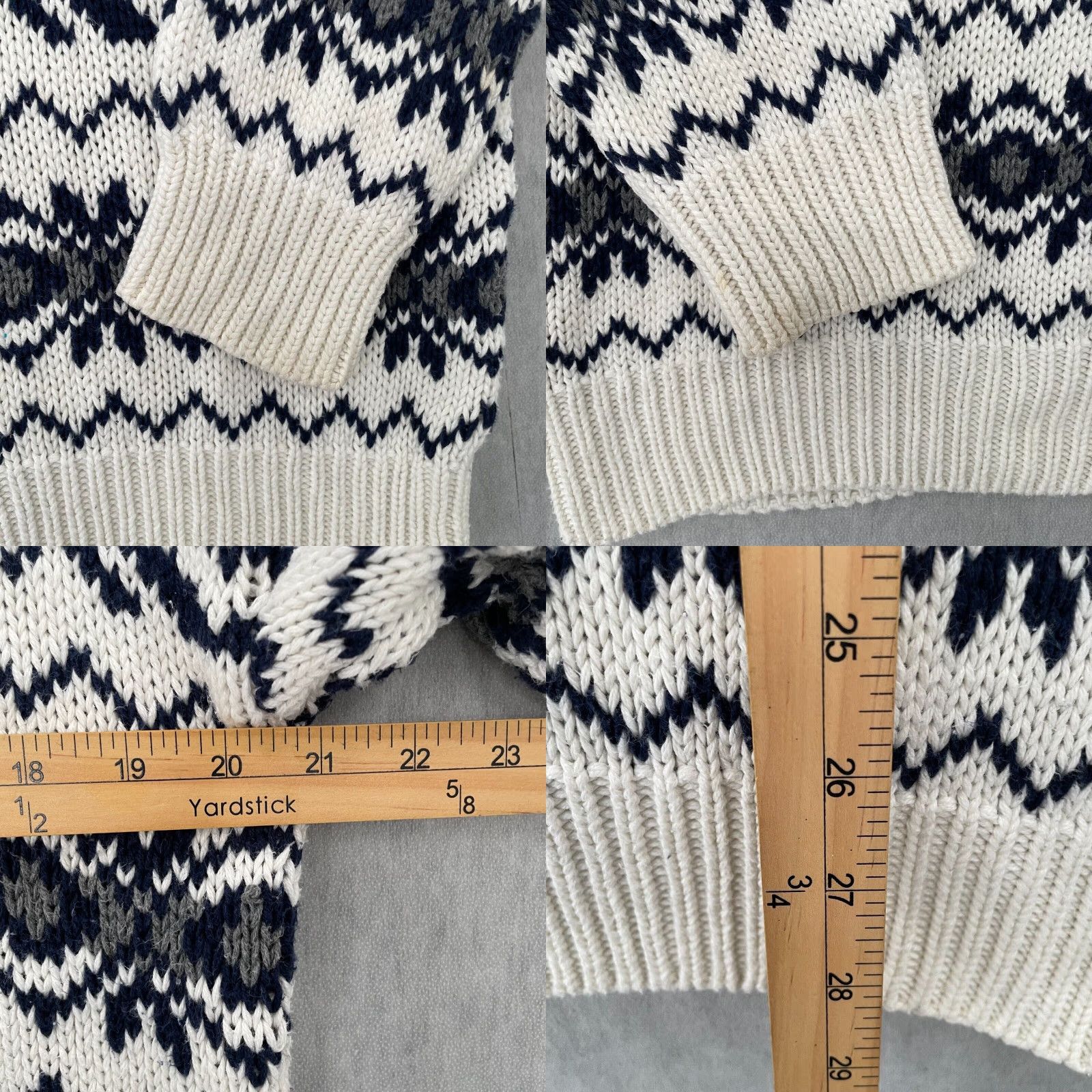 Gap VINTAGE Gap Chunky-Knit Sweater Adult Medium Blue Geometric Fair Isle 90s Mens Size US M / EU 48-50 / 2 - 8 Thumbnail