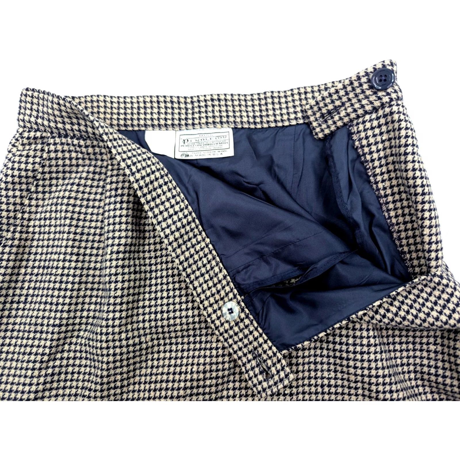 Pendleton VINTAGE Miss Pendleton Houndstooth Pencil Skirt Women 12 Wool Lined EUC Size 34" / US 12 / IT 48 - 6 Thumbnail