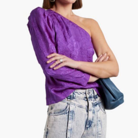 Stella McCartney Stella McCartney One sleeve silk cloqué top size 6 Size M / US 6-8 / IT 42-44 - 1 Thumbnail