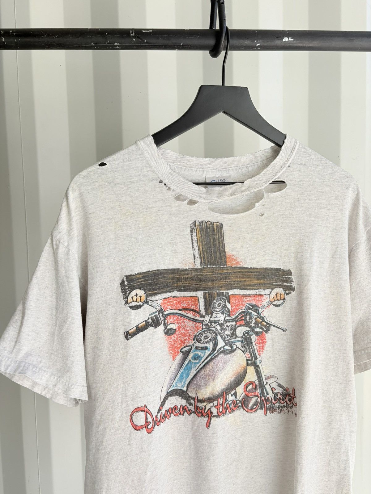 Vintage Vintage Jesus Shirt Faded Thrashed GRUNGE Biker Band Size US XL / EU 56 / 4 - 1 Thumbnail