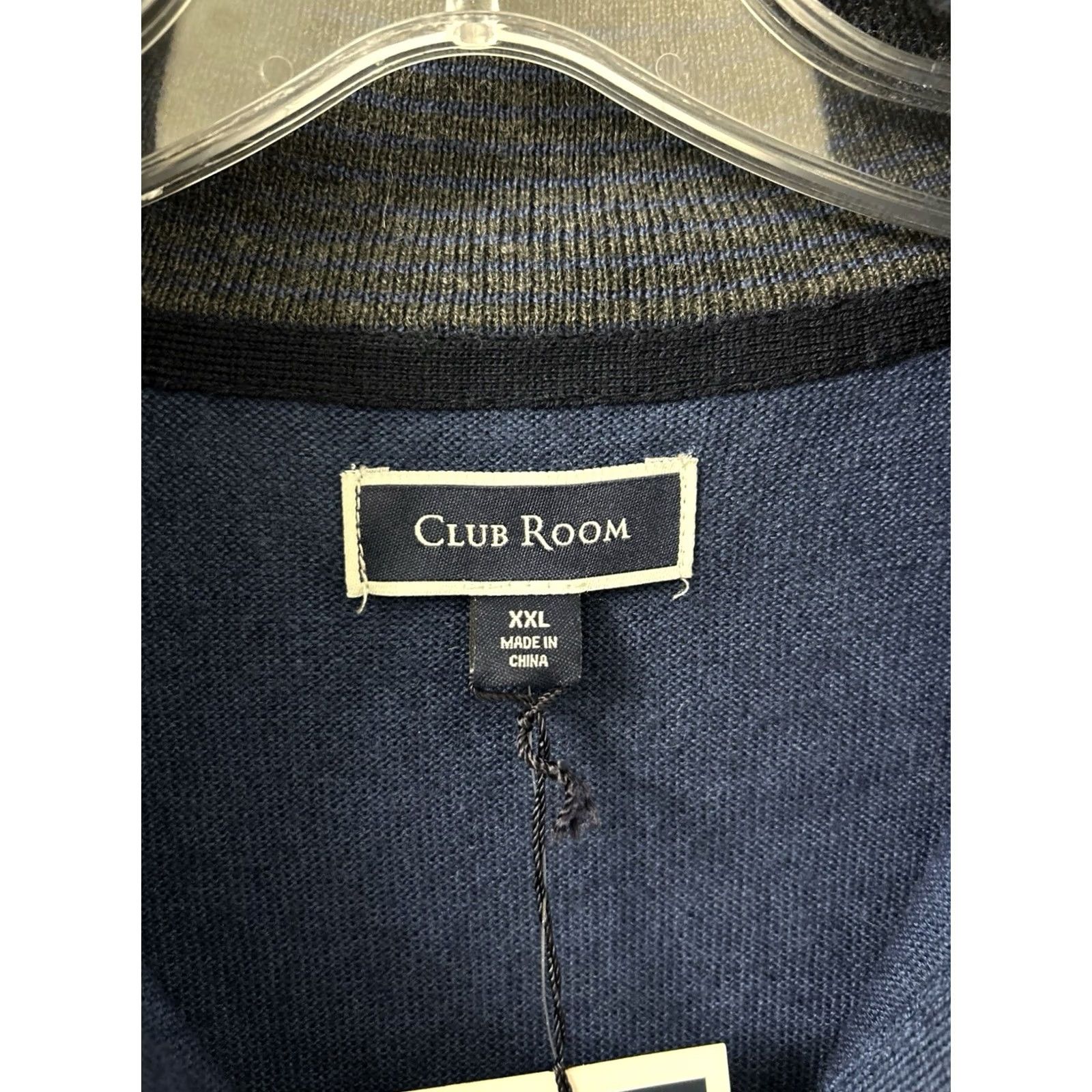 Club Room Club Room 2XL Blue Merino Wool Blend Sweater Long Sleeve Mock Neck Zip Mens NWT Size US XXL / EU 58 / 5 - 6 Thumbnail