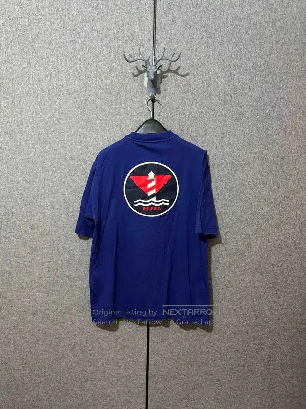 Prada Prada Embroidered Logo Blue Cotton Men's T-Shirt. Size US S / EU 44-46 / 1 - 2 Thumbnail