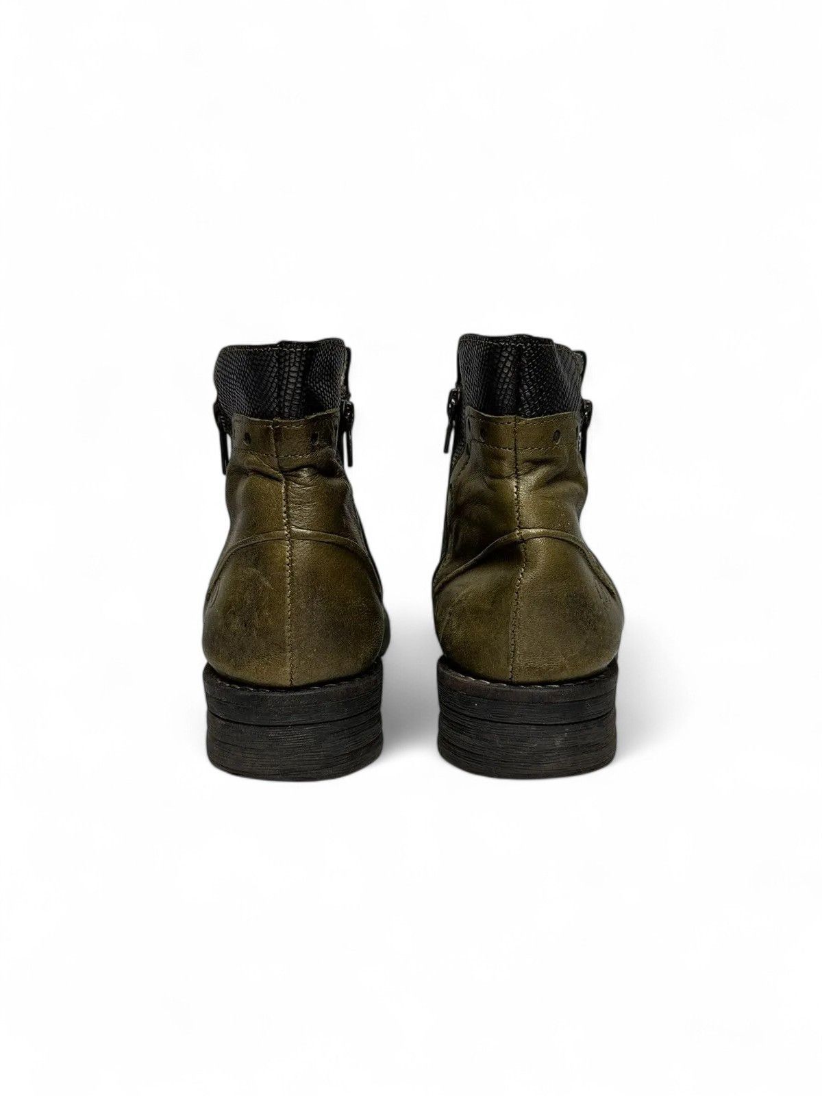 A.S.98 Vintage Casta Green Leather Boots Rare Y2K Style Size US 9 / IT 39 - 8 Thumbnail