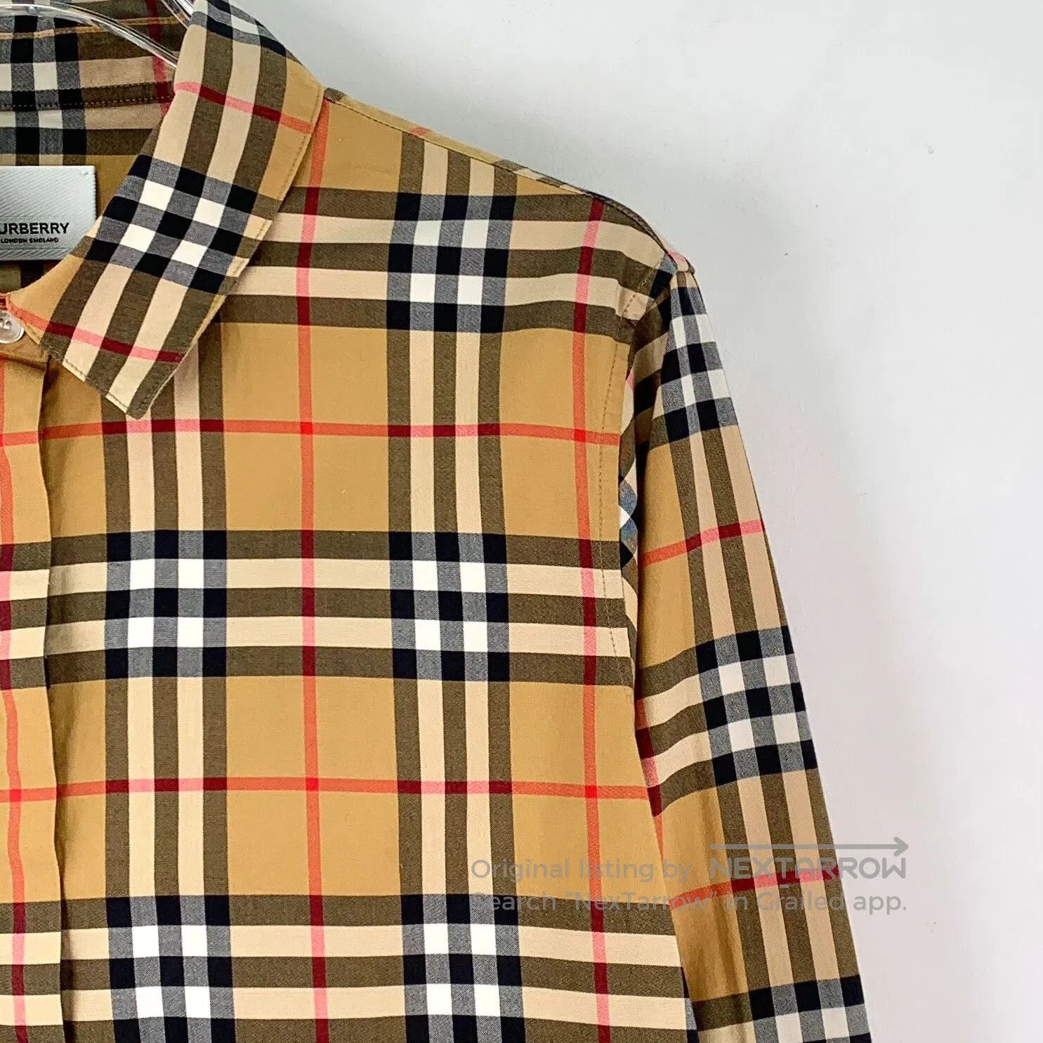 Burberry Burberry Brown classic plaid design cotton lapel long-slee Size US XS / EU 42 / 0 - 3 Thumbnail