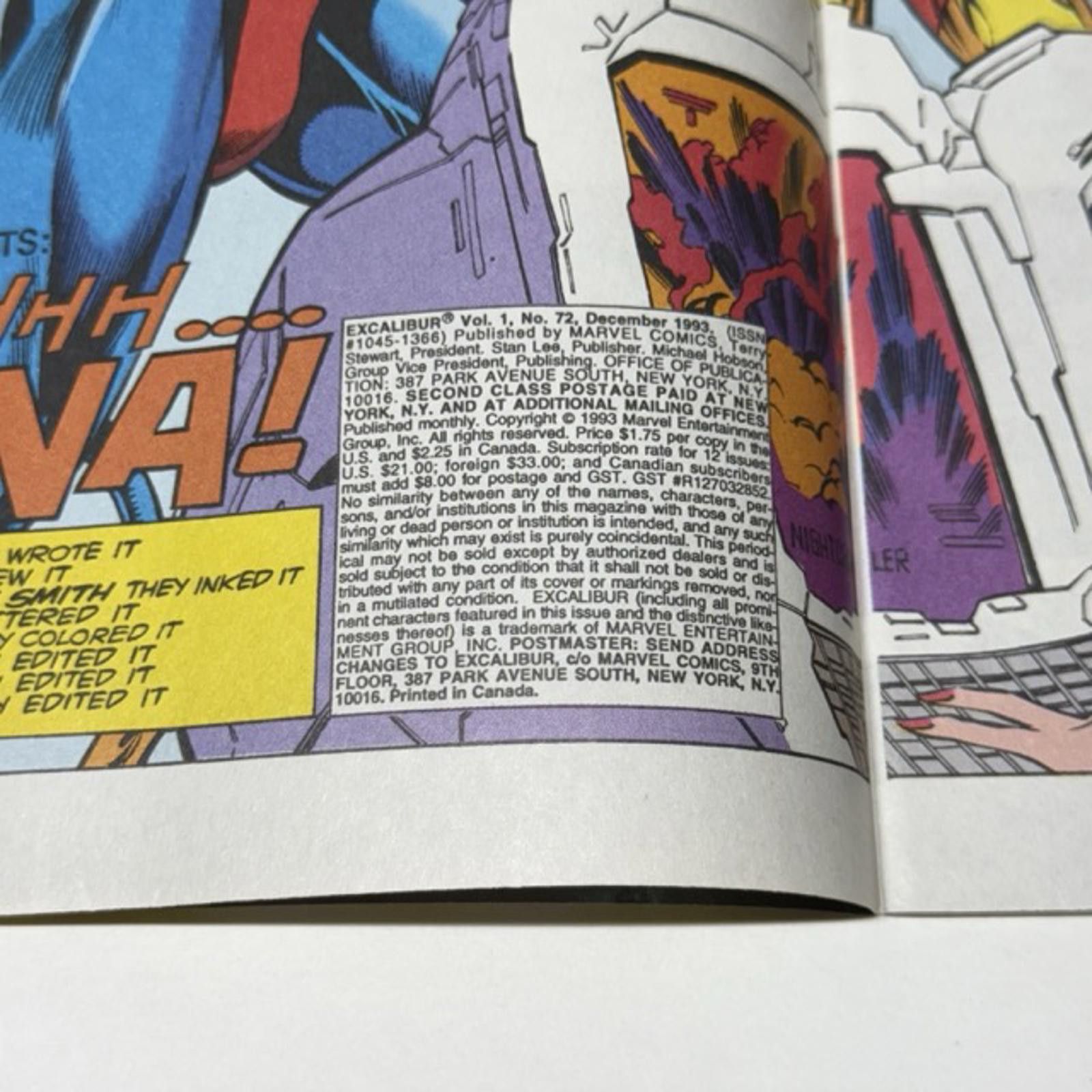 Marvel Comics Vtg MARVEL Excalibur #72 DEC 1993 Crucible of Fear - Mint Size ONE SIZE - 8 Thumbnail