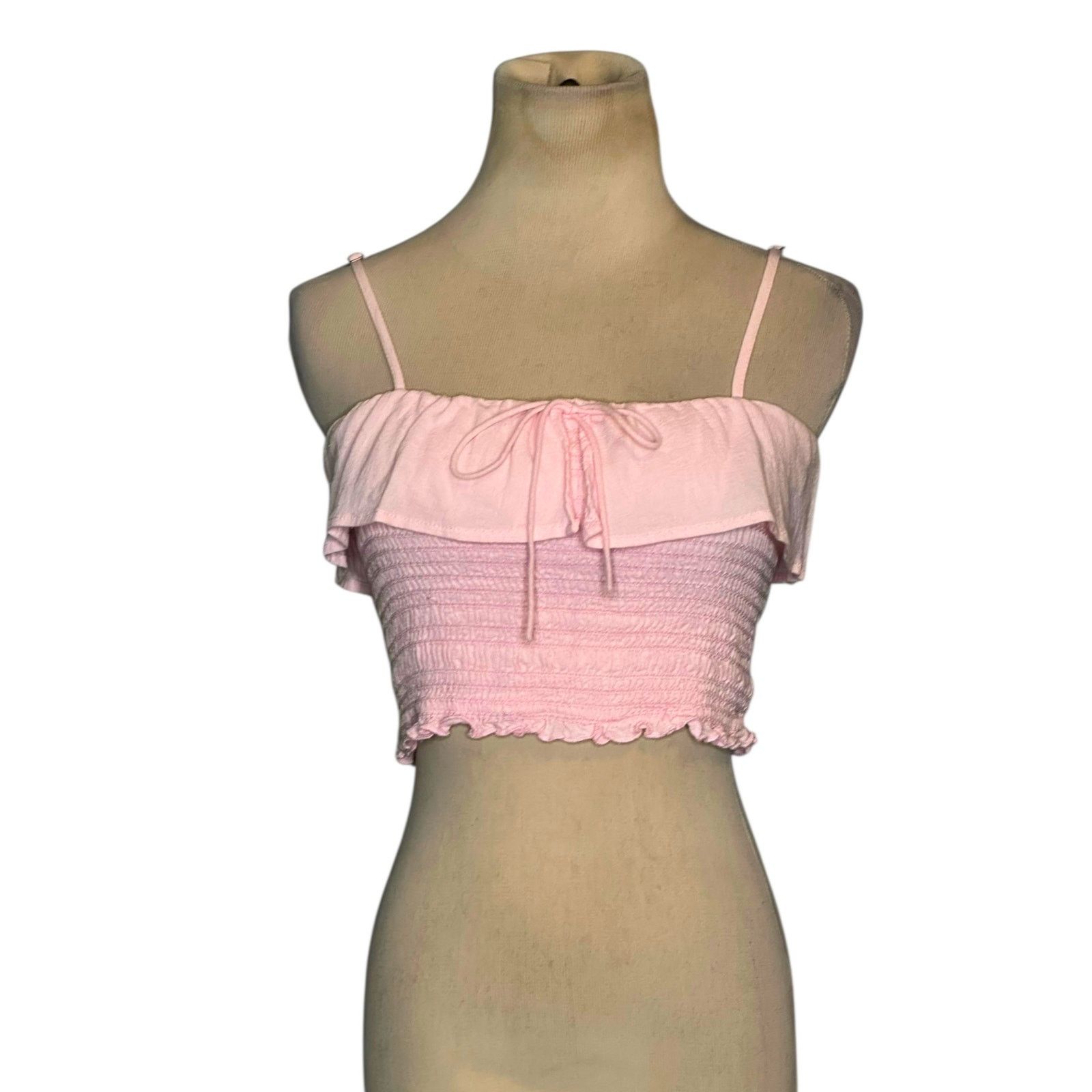 superdown SuperDown pink ruffle smocked crop tank top size Small Size S / US 4 / IT 40 - 9 Thumbnail
