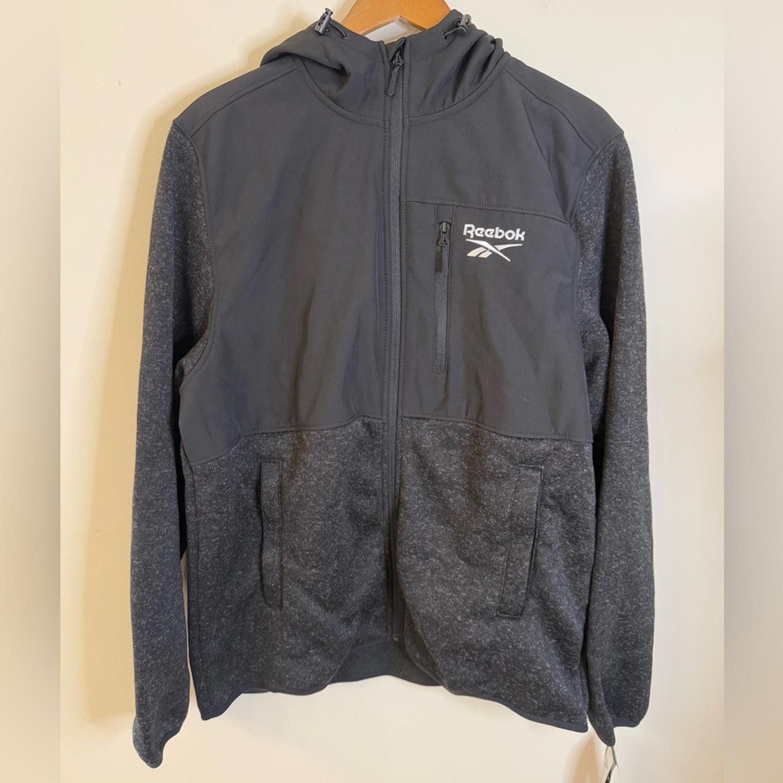 Reebok Reebok Black Heather light fleece lined zip hoodie jacket LG Size US L / EU 52-54 / 3 - 1 Thumbnail