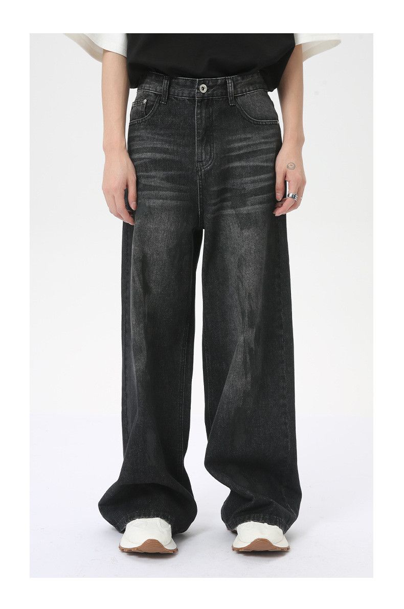 Japanese Brand Street fashion dirty dyed straight jeans trendy y2k Size US 32 / EU 48 - 2 Thumbnail