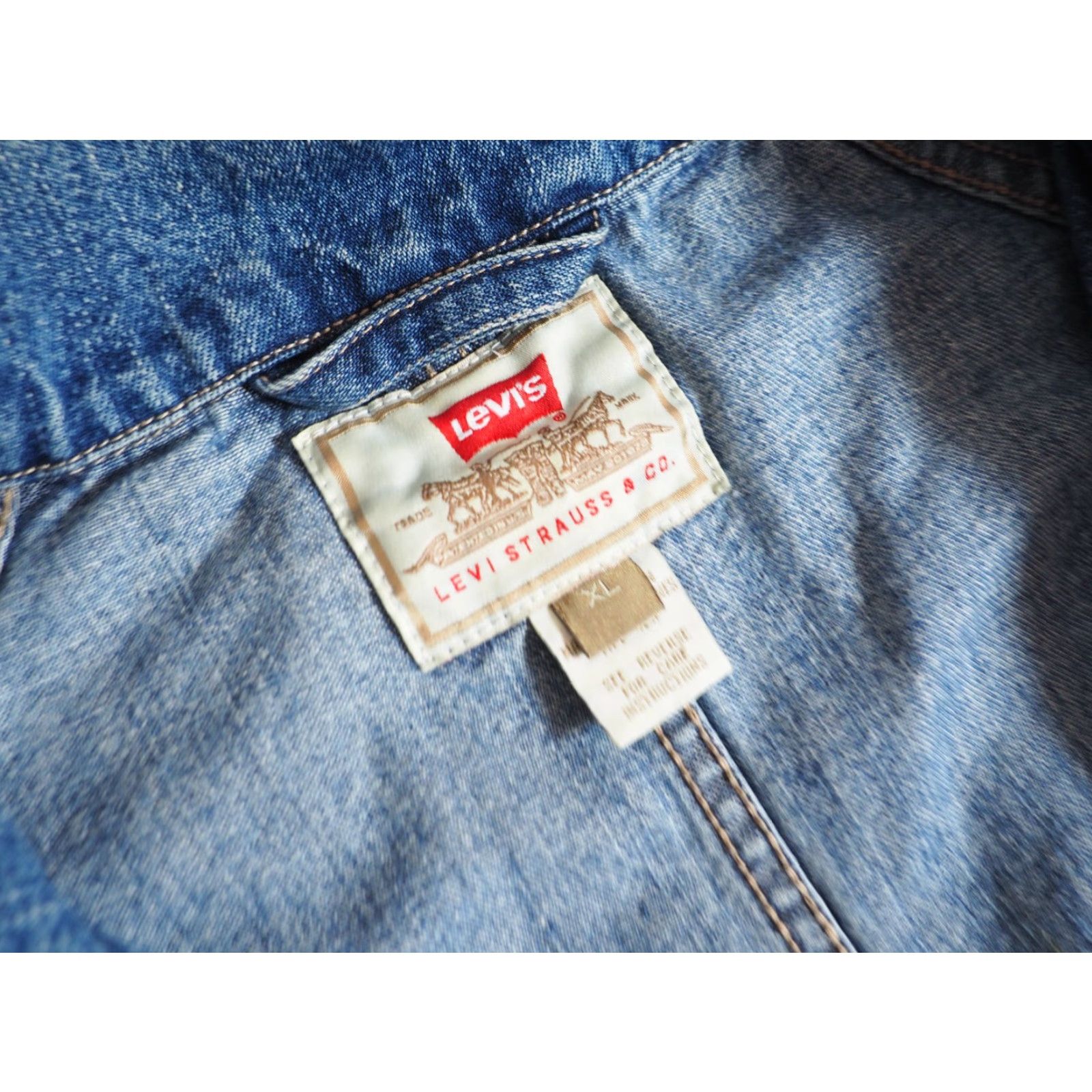 Levi's VINTAGE Levi's Denim Full Zip Chore Barn Coat Jacket Mens XL Blue 90s EUC Size US XL / EU 56 / 4 - 4 Thumbnail
