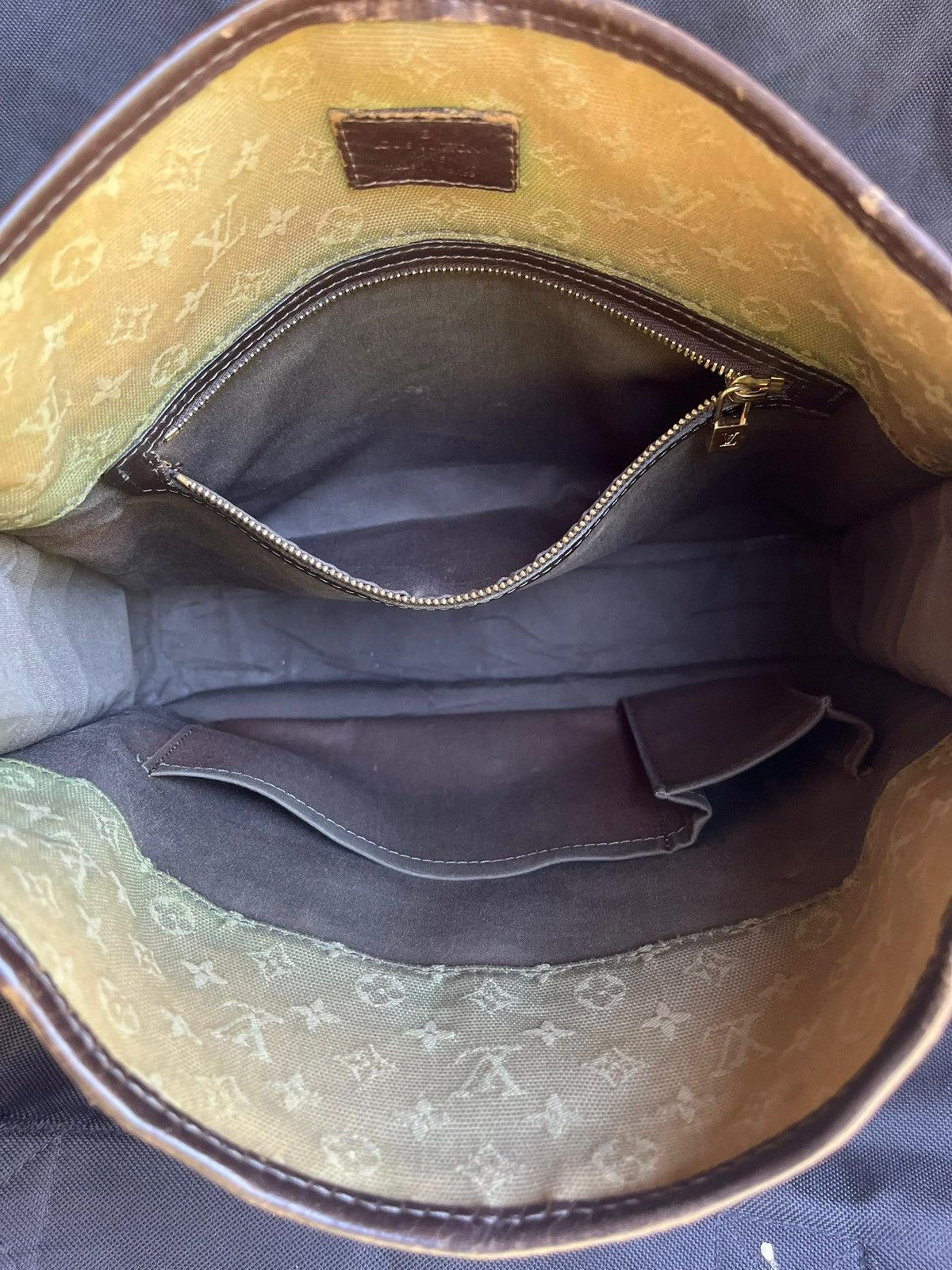 Louis Vuitton Auth LOUIS VUITTON Green Monogram Mini Lin Mary Kate Besace Size ONE SIZE - 10 Thumbnail