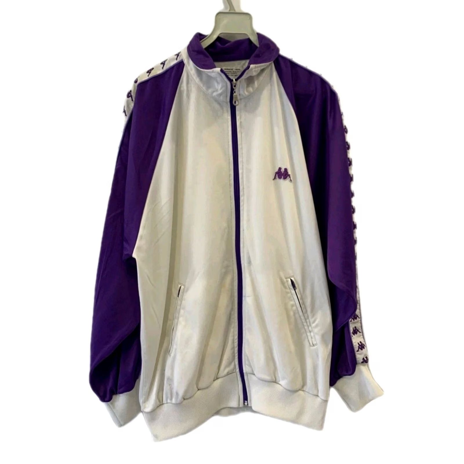 Kappa VINTAGE Kappa Track Jacket Adult L White 80s Omini Logo Tape Italy Purple 90s Theme Mer Size US L / EU 52-54 / 3 - 2 Thumbnail
