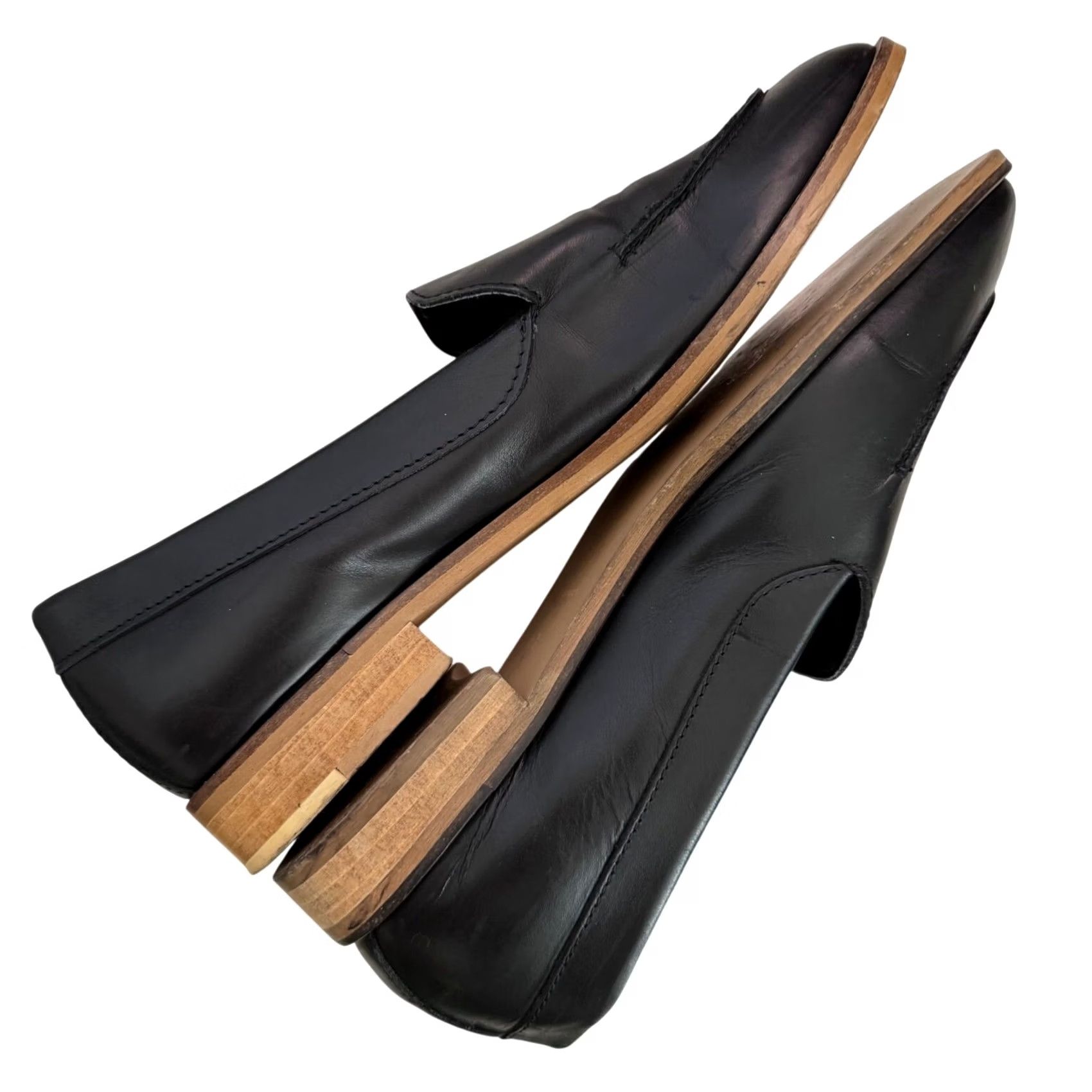 Everlane Everlane Black Leather Pointed-Toe Loafers | Women’s, 7.5, Office/Casual, Minimalist, Pre-Owned Size US 8 / IT 38 - 3 Thumbnail