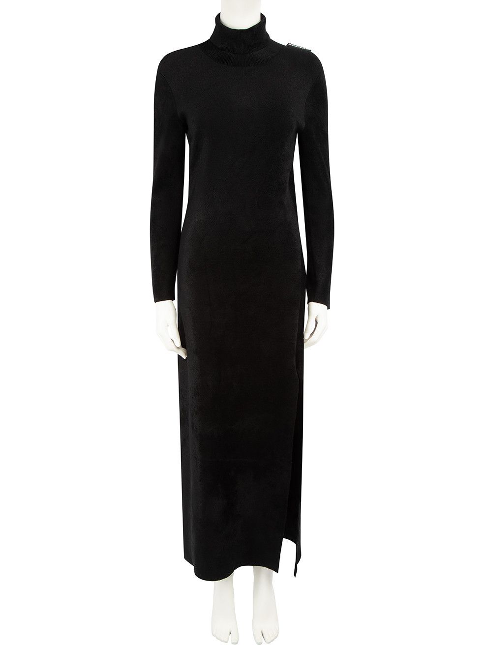 image of Balenciaga Black Stretch Turtleneck Maxi Dress, Women's (Size Medium)
