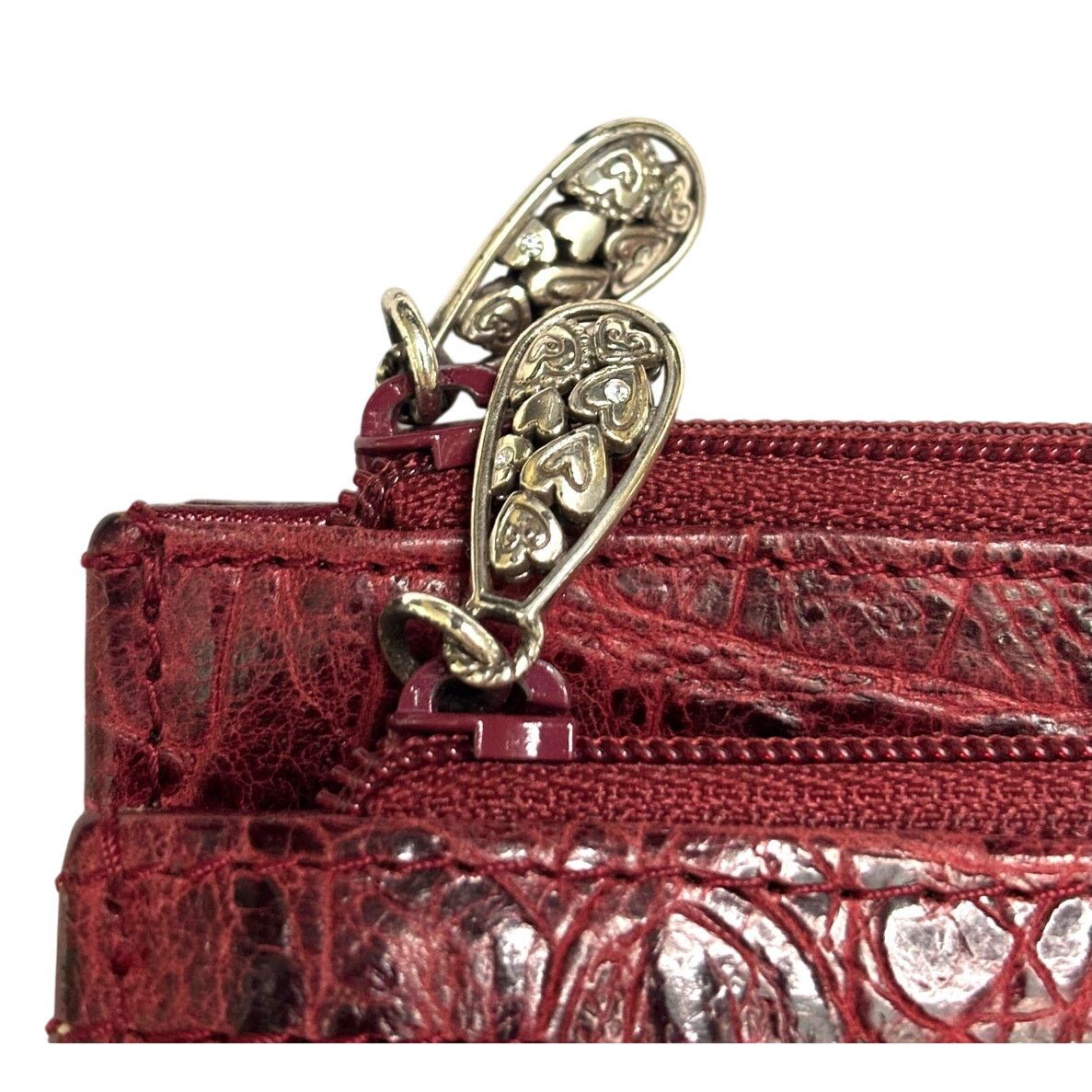 Brighton Vintage BRIGHTON Red Divided Magnetic Close Clutch Wallet Size ONE SIZE - 6 Thumbnail