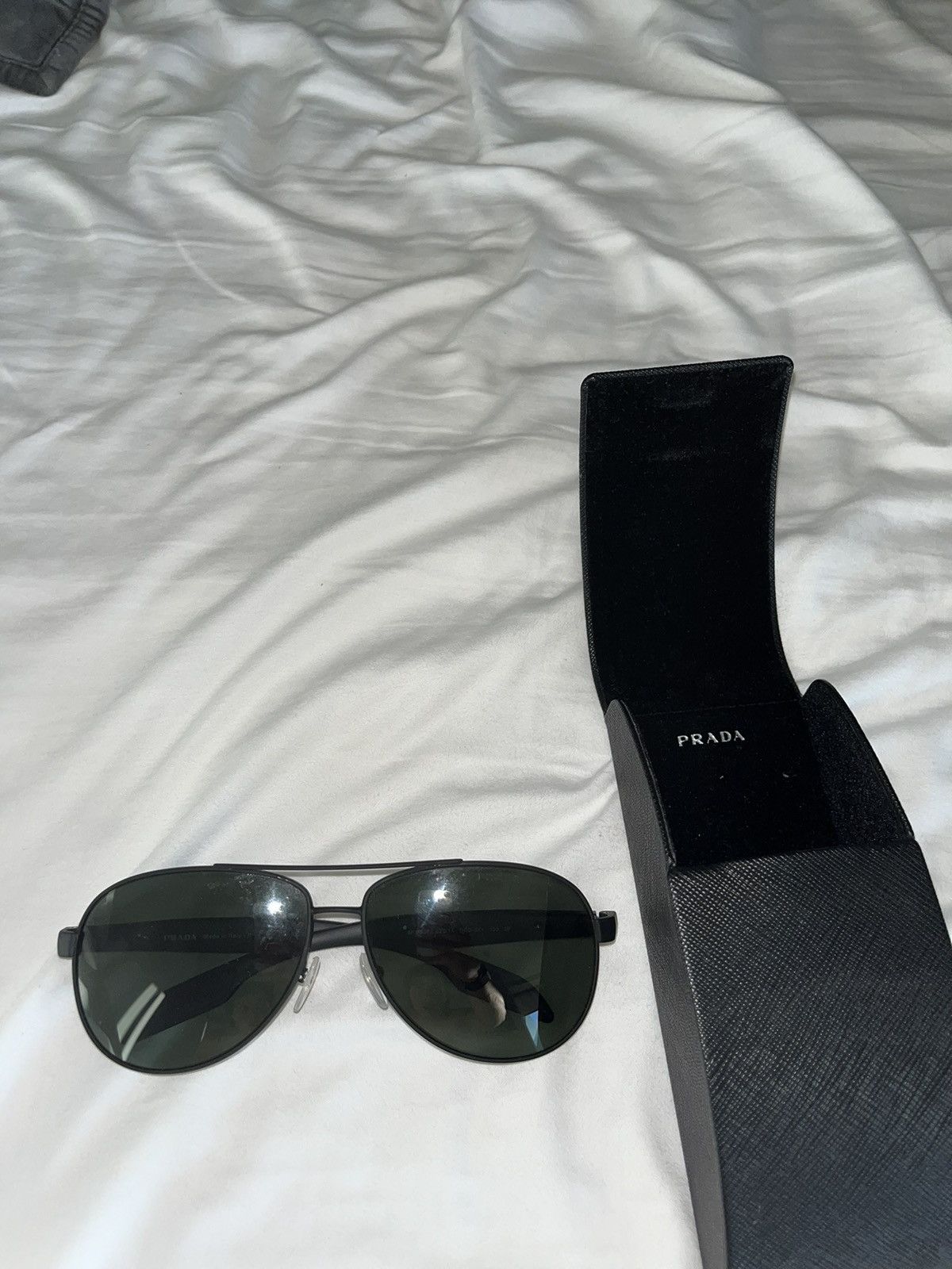image of Prada Linea Rossa Sun Glasses in Black, Men's