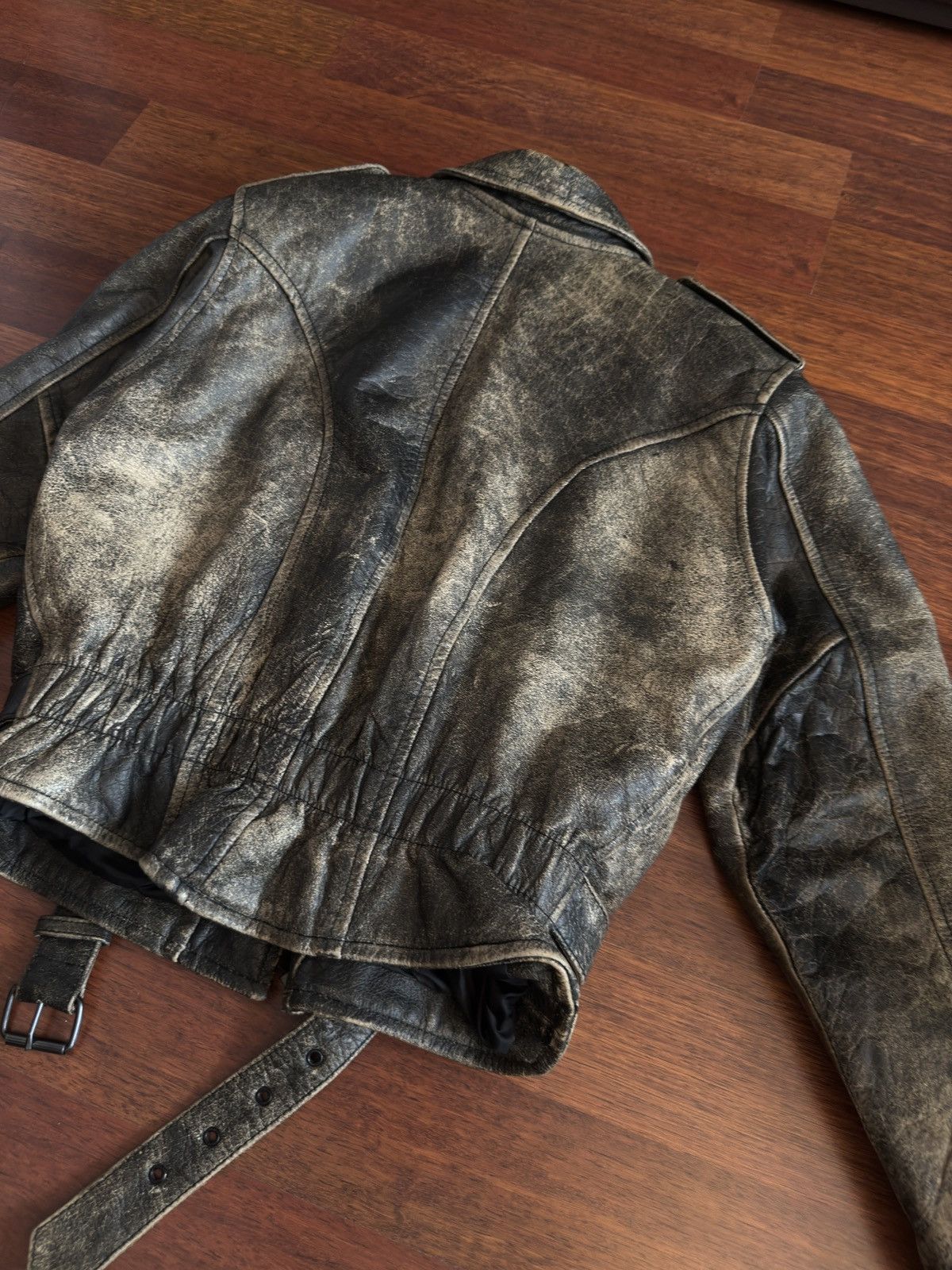 Other Vintage Distressed Heavy Leather Biker Jacket Size US S / EU 44-46 / 1 - 5 Thumbnail
