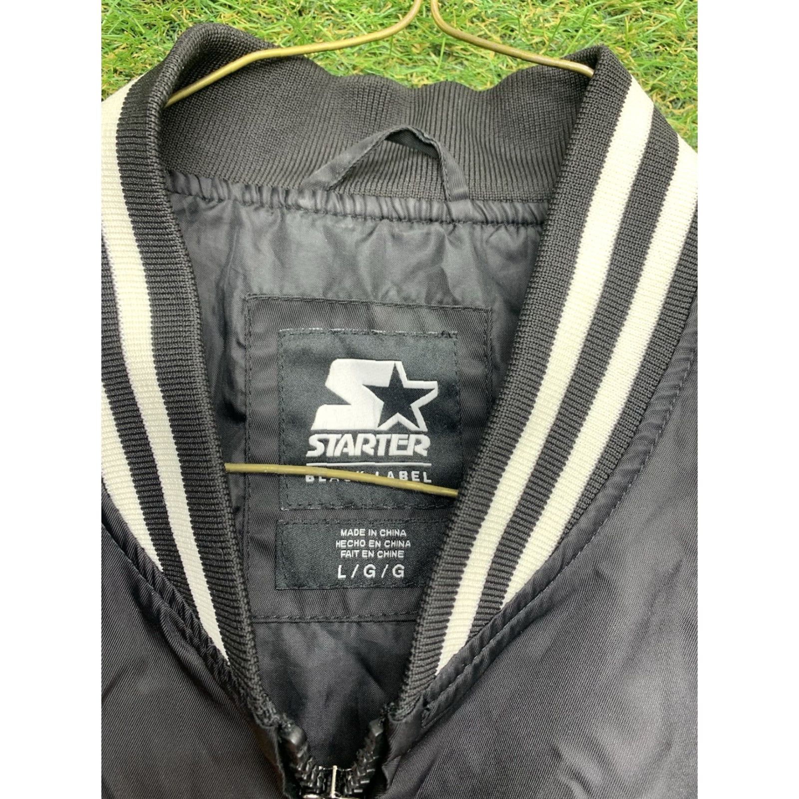 Starter VINTAGE Starter Satin Varsity Jacket Mens Large Enzo Striped Black Label Full Zip Jacket Size US L / EU 52-54 / 3 - 3 Thumbnail