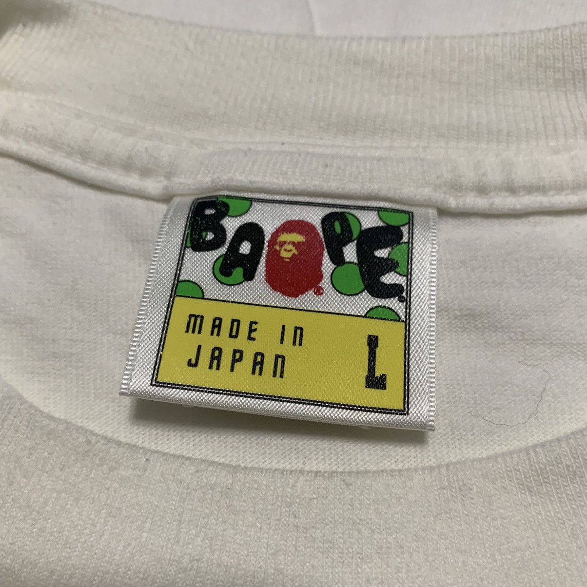 Bape Bape Large 15th Anniversary Green ABC Camo White Tee Size US L / EU 52-54 / 3 - 5 Thumbnail
