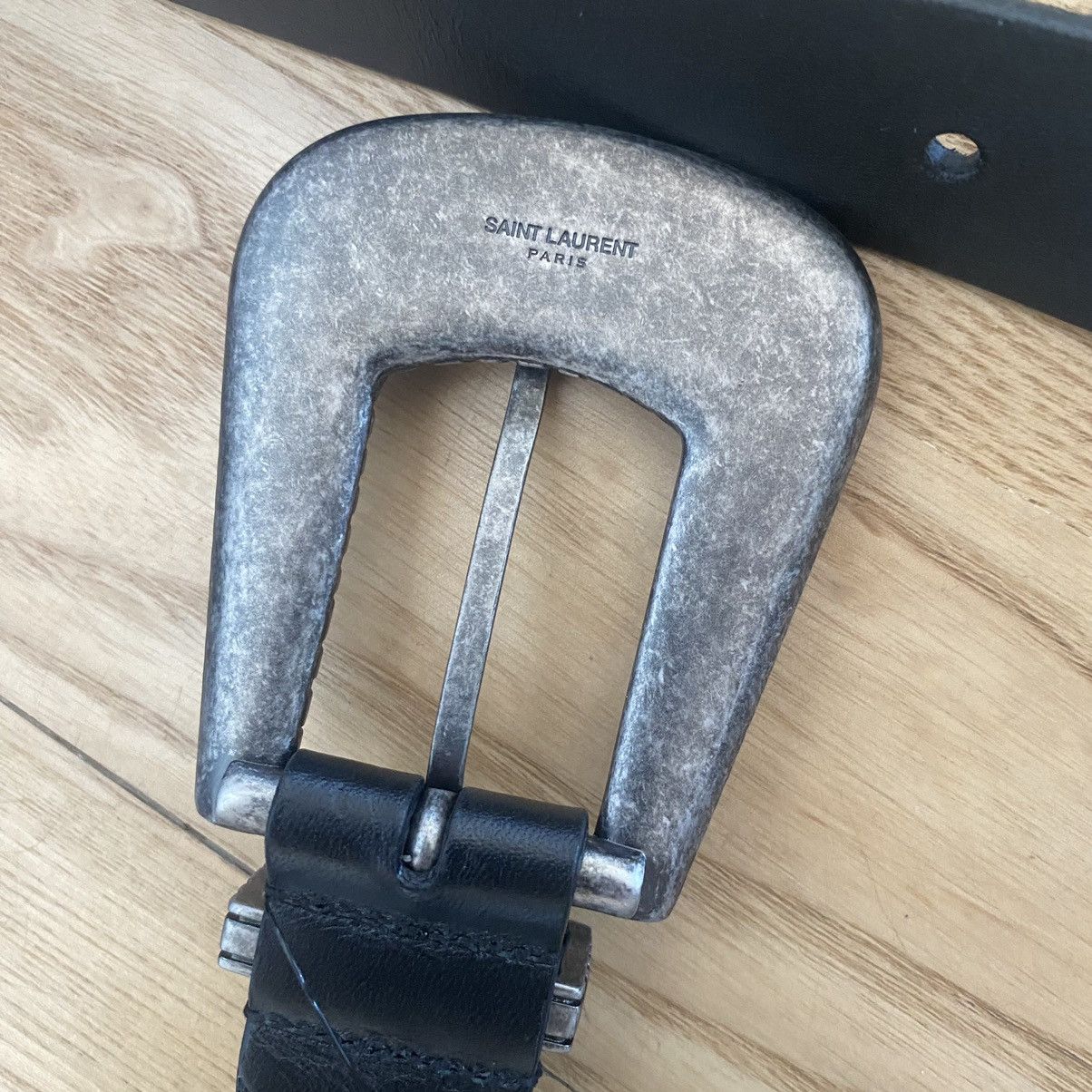 Saint Laurent Paris Saint Laurent SS21 YSL Leather Folk Western Buckle Belt 105 Size ONE SIZE - 4 Thumbnail