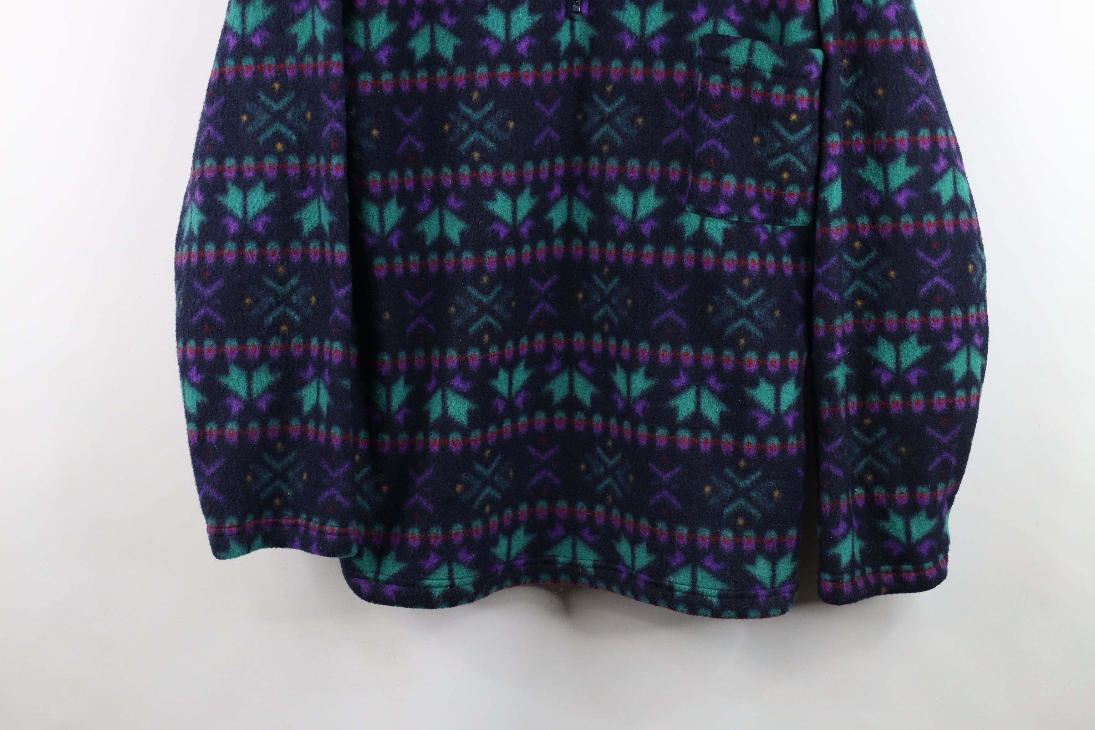 Vintage Vintage 90s Fair Isle Half Zip Fleece Pullover Sweater Size 3XL / US 20-22 - 3 Thumbnail
