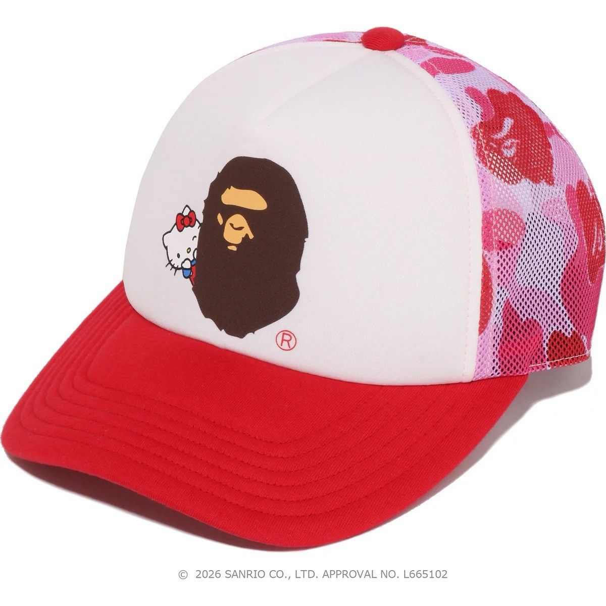 Bape A BATHING APE Sanrio Hello Kitty ABC CAMO MESH CAP HAT Pink Size ONE SIZE - 2 Thumbnail