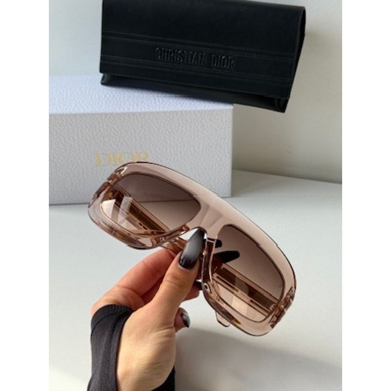 Dior NEW Dior Signature M1U Mask Sunglasses in Pink Transparent Size ONE SIZE - 7 Thumbnail