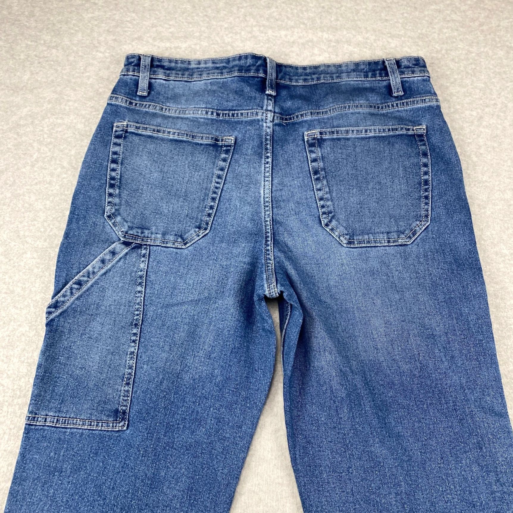 Essentials Amazon Jeans Mens 33X30 Blue Straight Leg Pockets Slimming Stretch 5-Pocket Design Regular Denim Size US 33 - 2 Thumbnail
