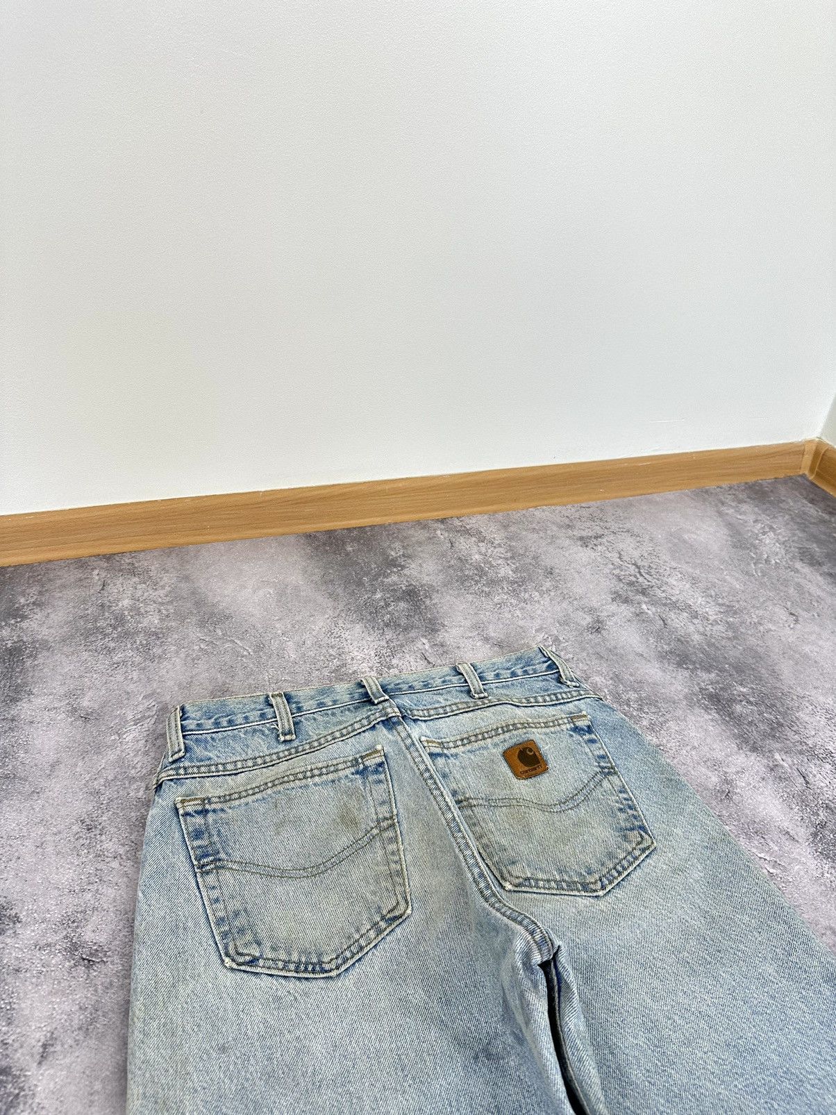 Carhartt Vintage 90s Carhartt Made In USA Light Blue Distressed Jeans Size US 32 / EU 48 - 7 Thumbnail