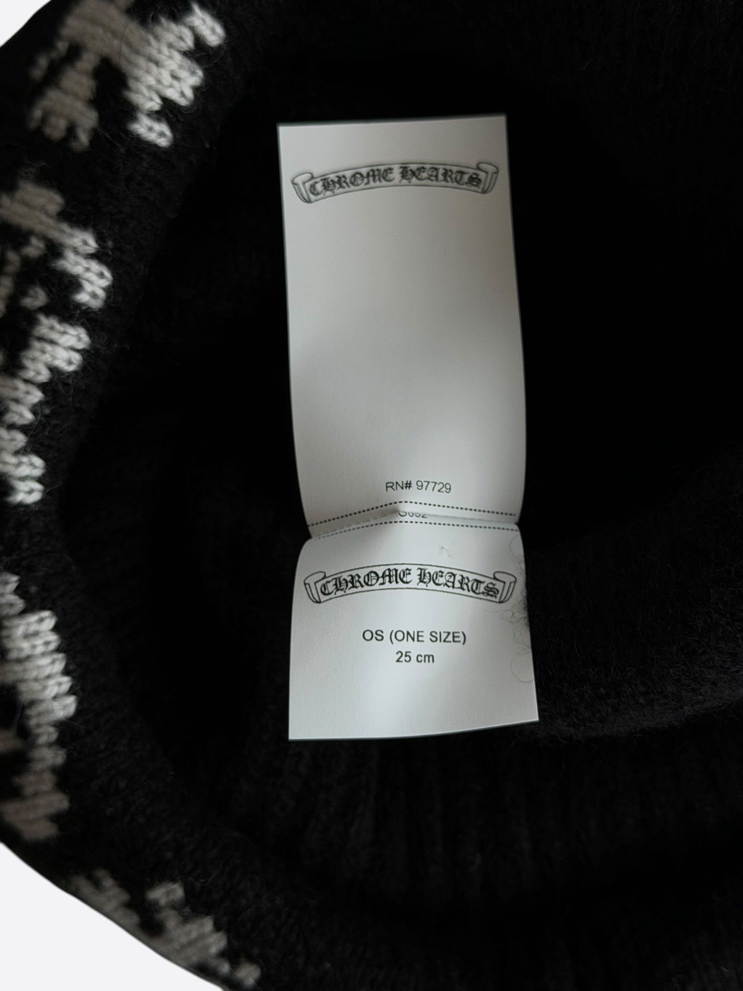 Chrome Hearts Chrome Hearts Black & White Cross Logo Cashmere Beanie Size ONE SIZE - 5 Thumbnail