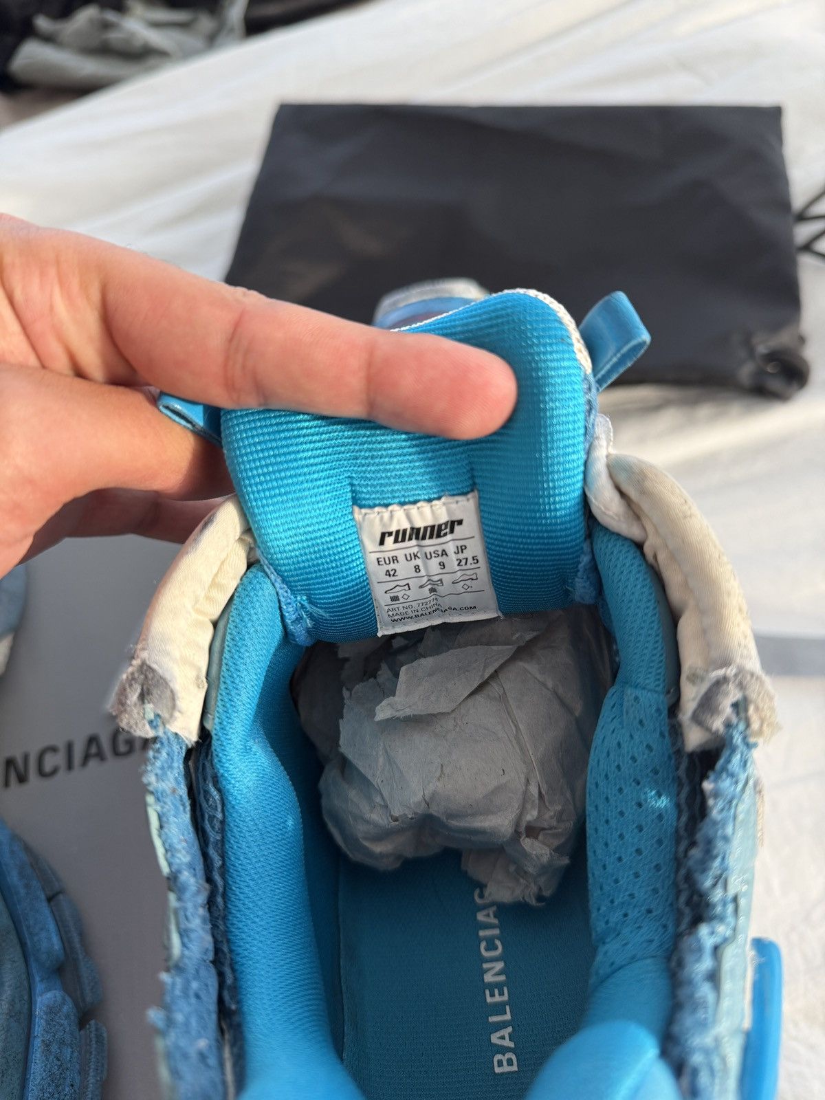 Balenciaga Balenciaga Runner Marathon Blue/Silver Size US 9 / EU 42 - 5 Thumbnail
