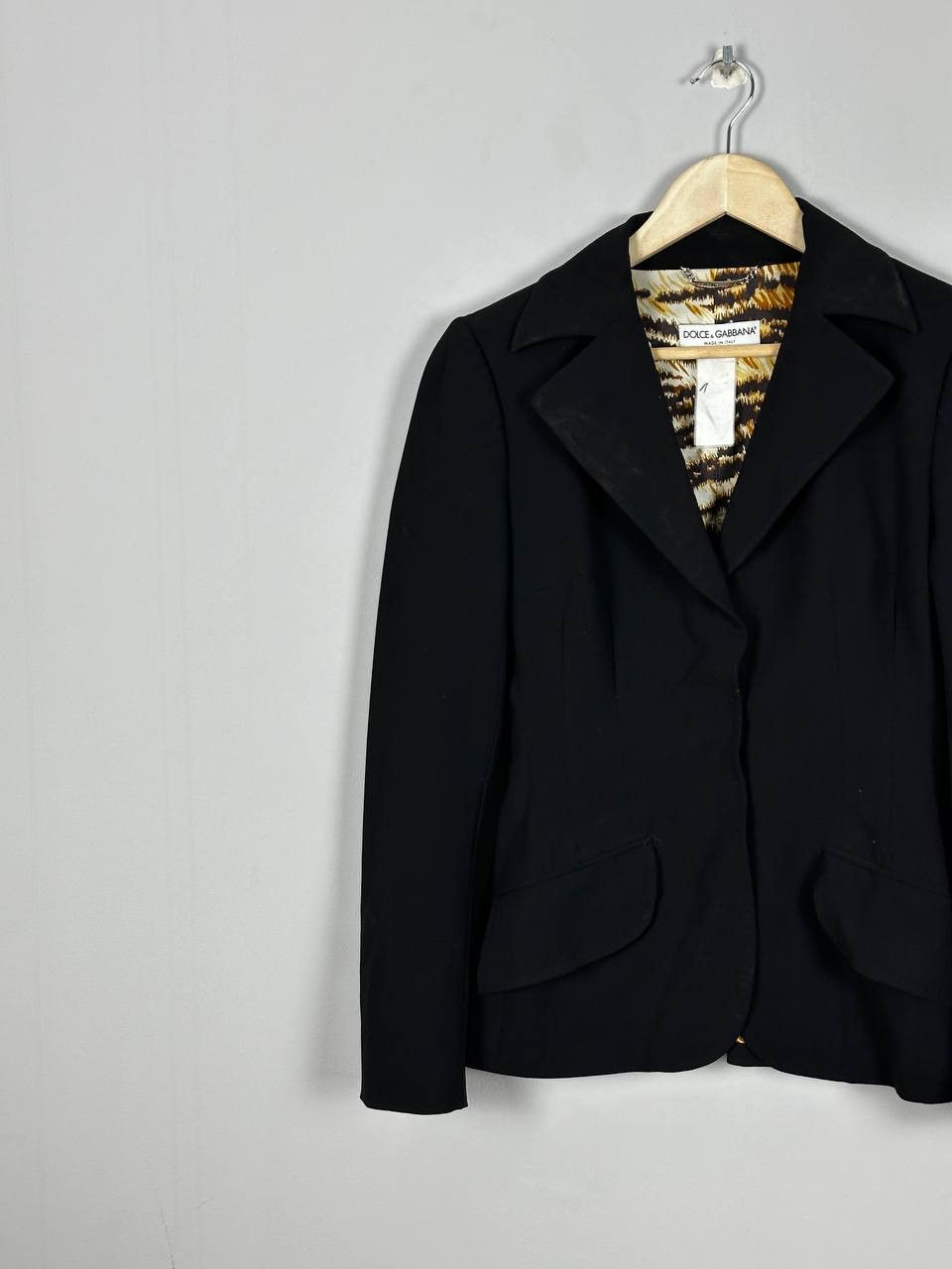 Dolce & Gabbana Dolce Gabbana Black Wool Casual Blazer Size L / US 10 / IT 46 - 2 Thumbnail