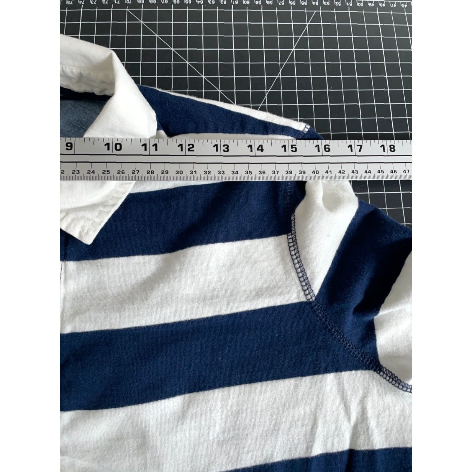 Chaps 90s Chaps Rugby Polo Shirt Long Sleeve Adult M White Blue Stripe Preppy Shirt Size US M / EU 48-50 / 2 - 7 Thumbnail