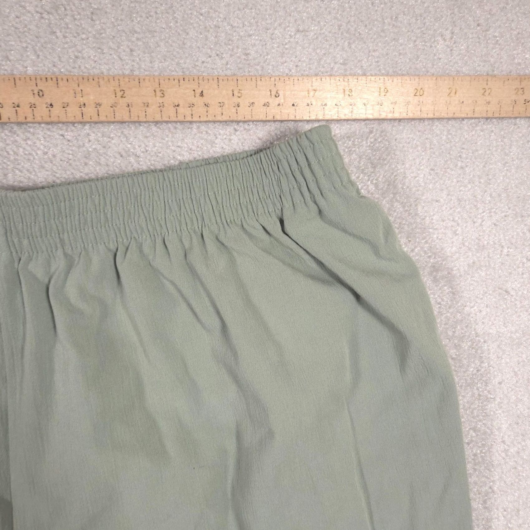 Vintage Alfred Dunner Dress Pants Womens 24W Green Crepe Pull On Elastic Waist Slacks Size 42" / US 20 - 7 Thumbnail