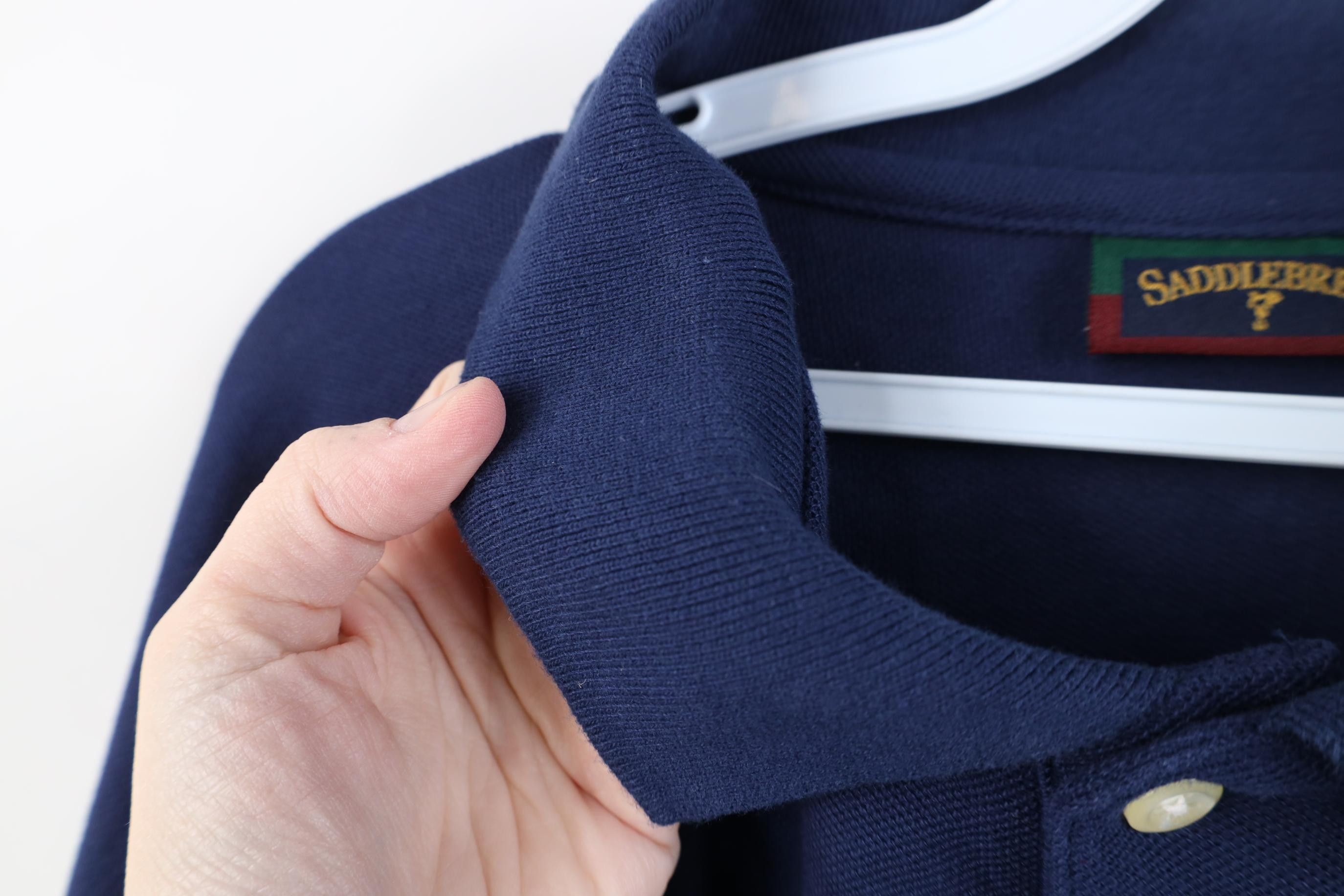 Vintage Vintage 90s Streetwear Cotton Knit Golf Polo Shirt Navy Blue Size US XXL / EU 58 / 5 - 7 Thumbnail