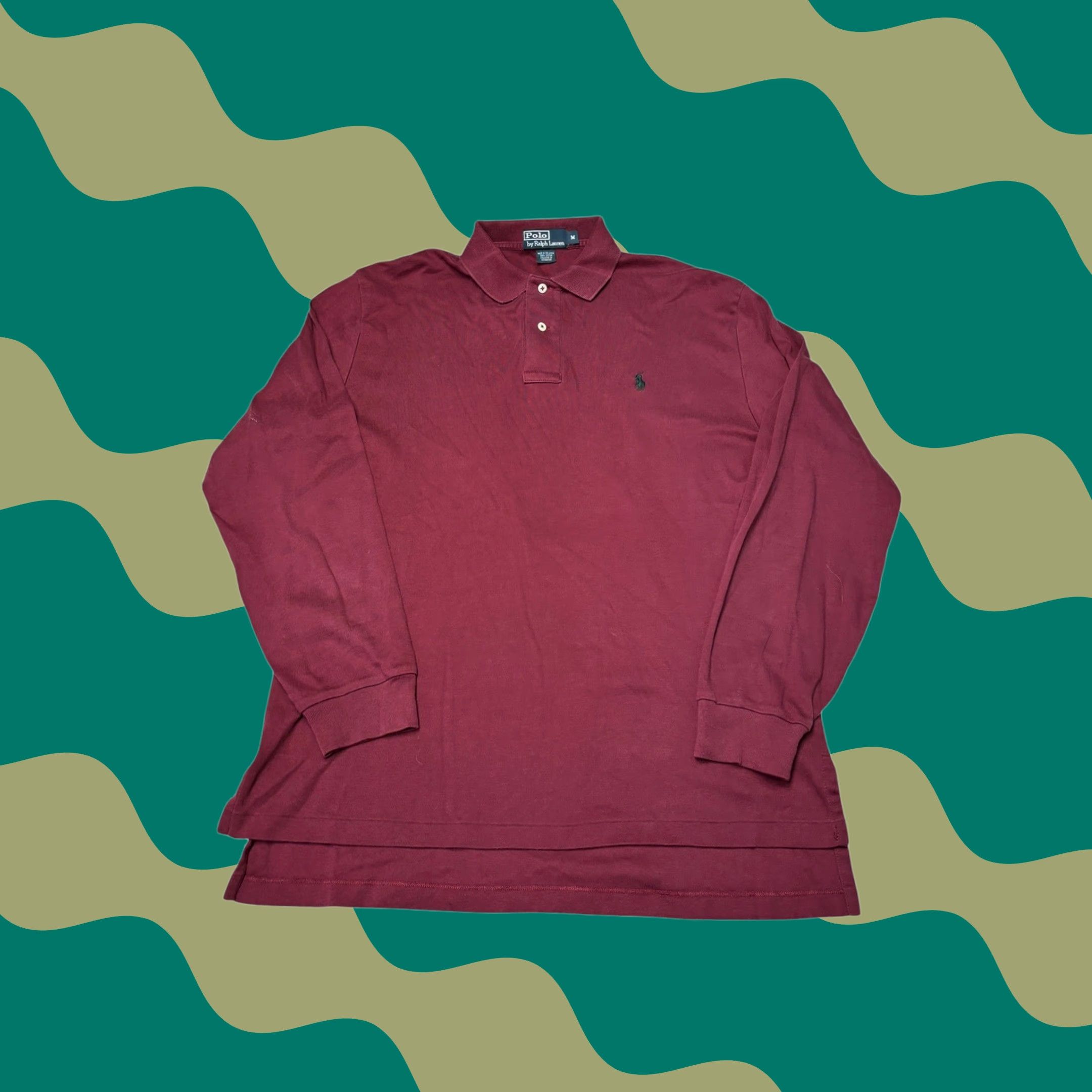 Polo Ralph Lauren Polo Ralph Lauren Mens Burgundy Maroon Long Sleeve Polo Shirt Size M Cotton Size US M / EU 48-50 / 2 - 1 Thumbnail
