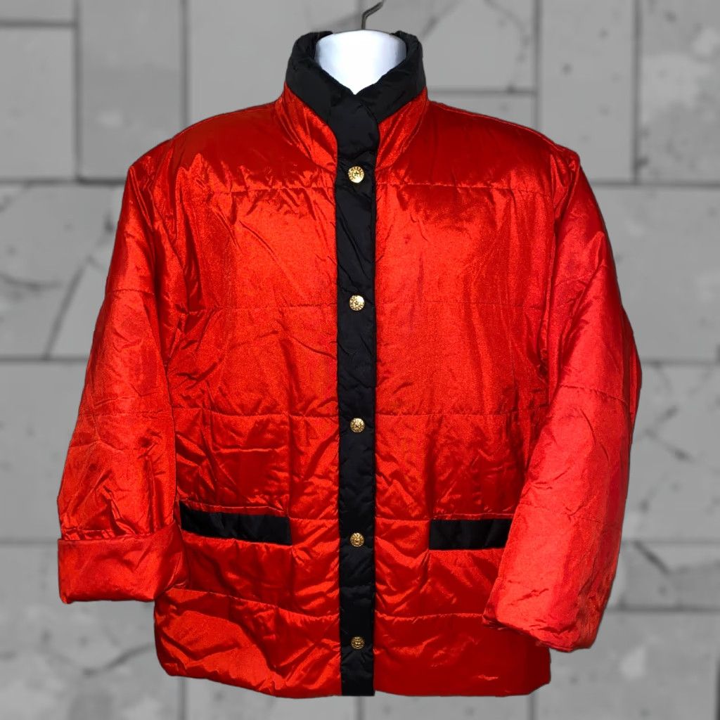 Vintage VINTAGE Mondi Sports Jacket Womens Red/Black Snap Button Front 24.5In Armpit XL Black Red Sports Womens Size XL / US 12-14 / IT 48-50 - 1 Thumbnail