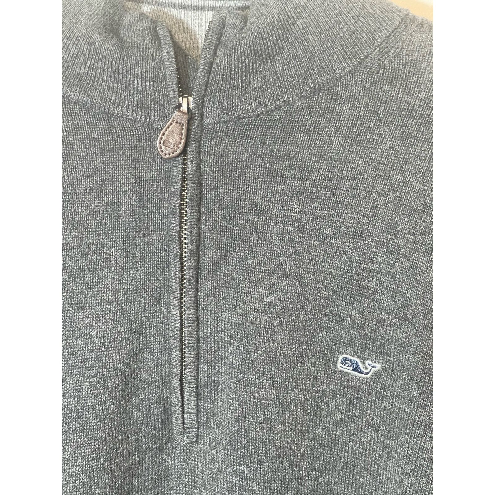 Vineyard Vines Vineyard Vines Cotton Cashmere 1/4 Zip Gray Sweater Mens M Size US M / EU 48-50 / 2 - 3 Thumbnail