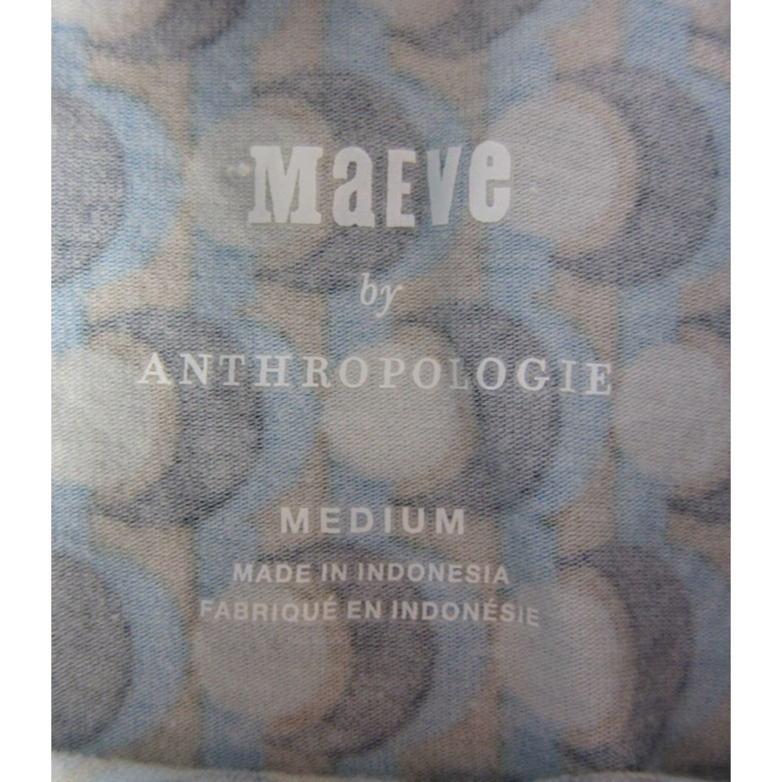 Vintage Maeve Anthropologie Blue Cotton Turtleneck Long Sleeve Polka Dot Medium Women Size M / US 6-8 / IT 42-44 - 3 Thumbnail