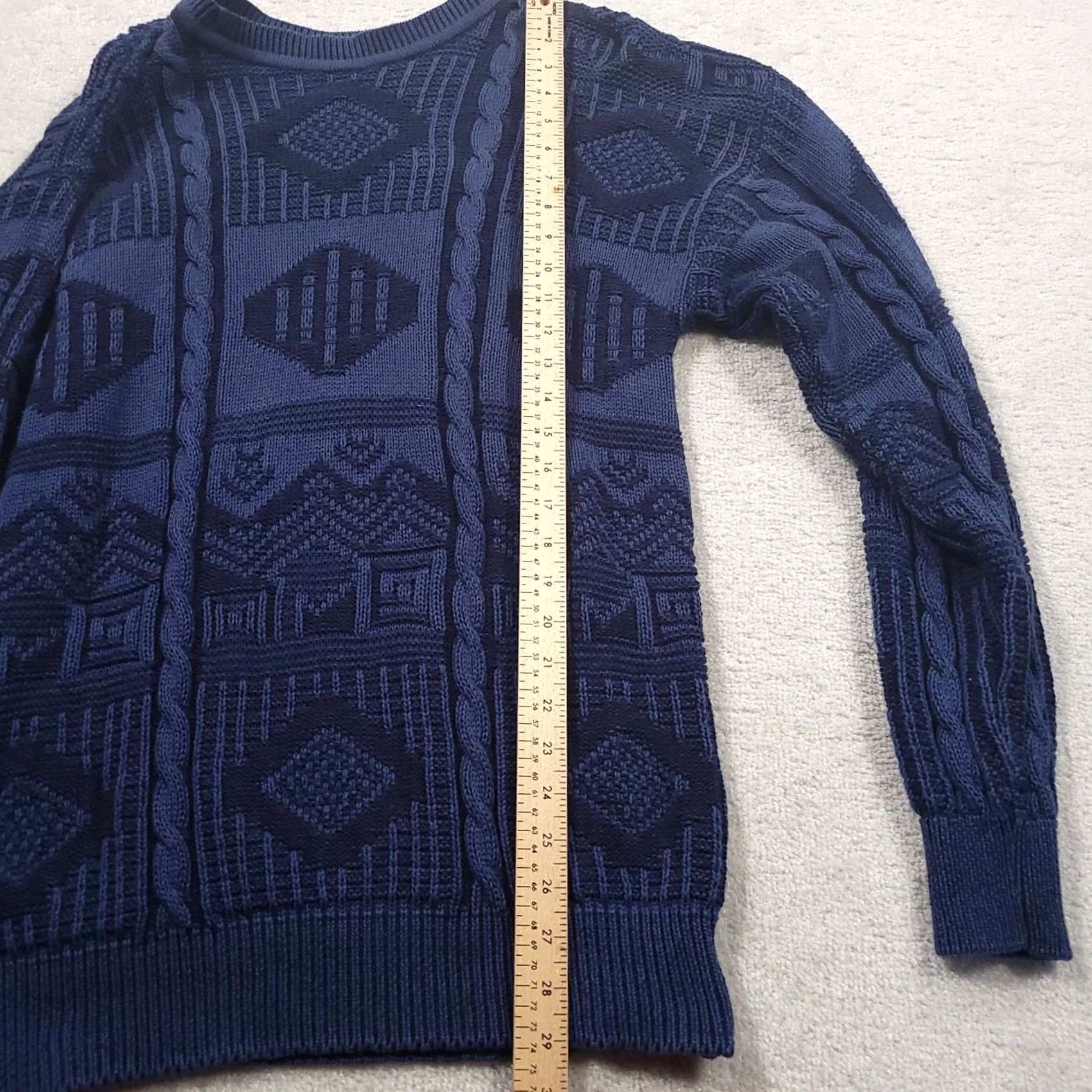 Vintage VINTAGE Bellagio Cable Knit Sweater Mens Medium Blue Made In USA Size US M / EU 48-50 / 2 - 6 Thumbnail