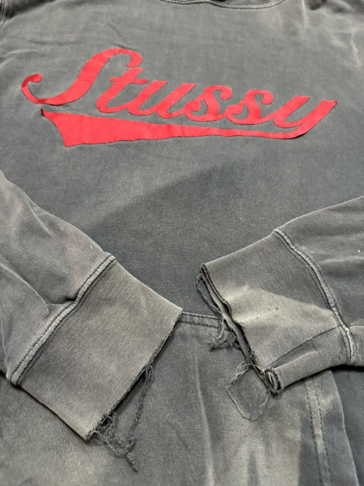 Stussy × Vintage VINTAGE STUSSY DISTRESSED HOODIE Size US M / EU 48-50 / 2 - 3 Thumbnail